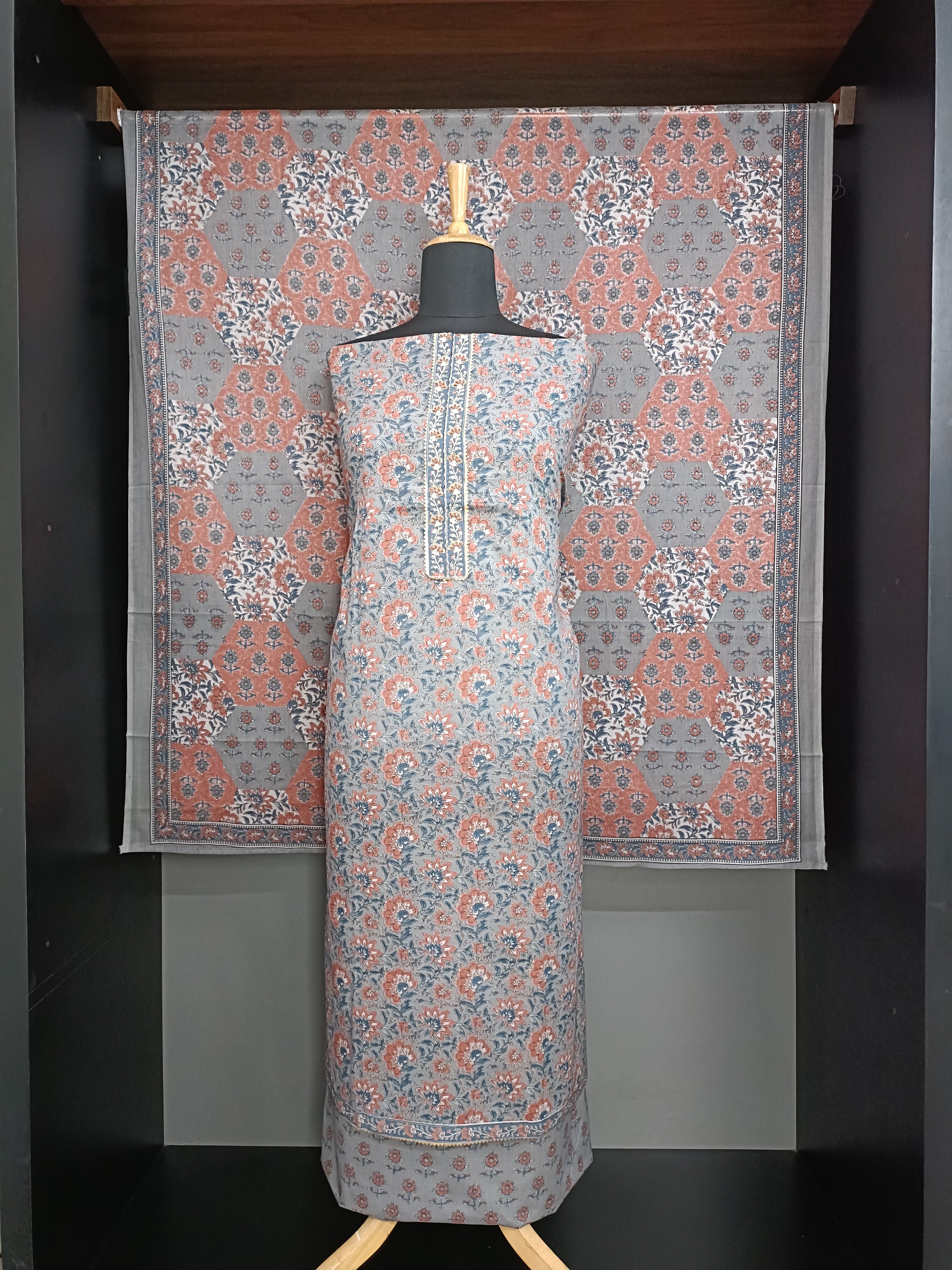 Floral Printed Pattern Soft Cotton Salwar Set | ACF109