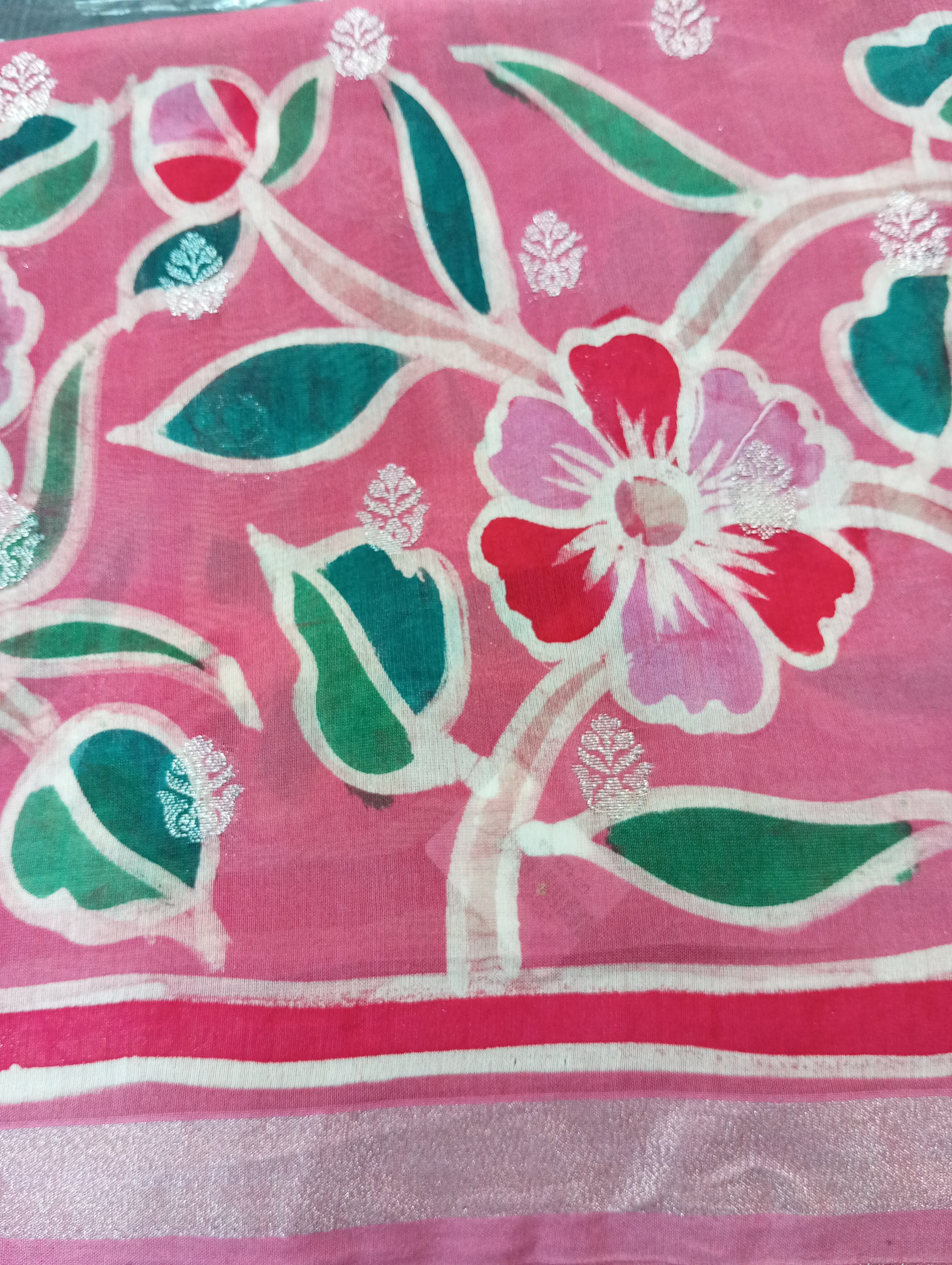 Banarasi With Batik Printed Chanderi Silk Saree | RGD638