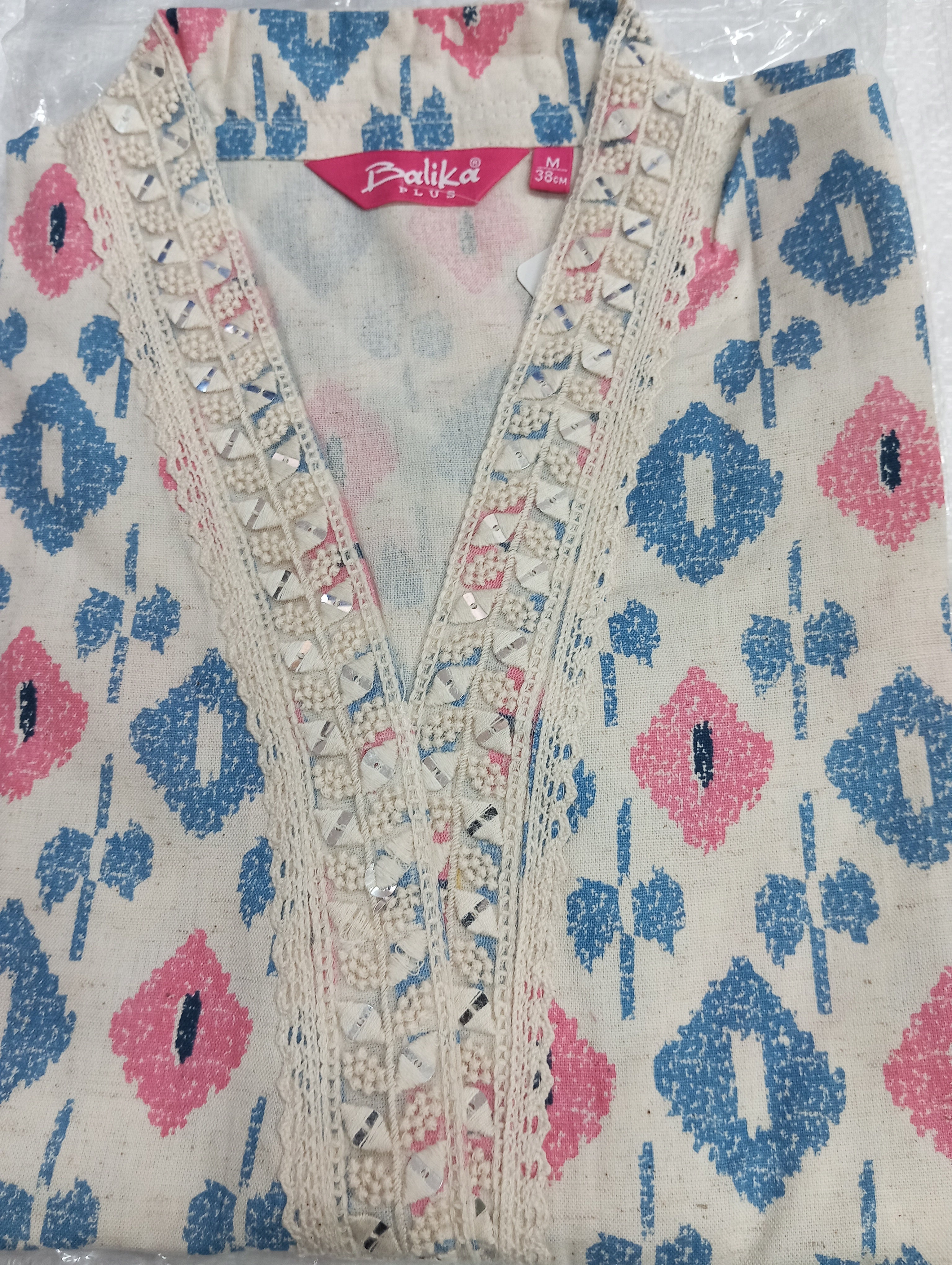 Ikat Inspired Design Flex Cotton Kurta | YOC106