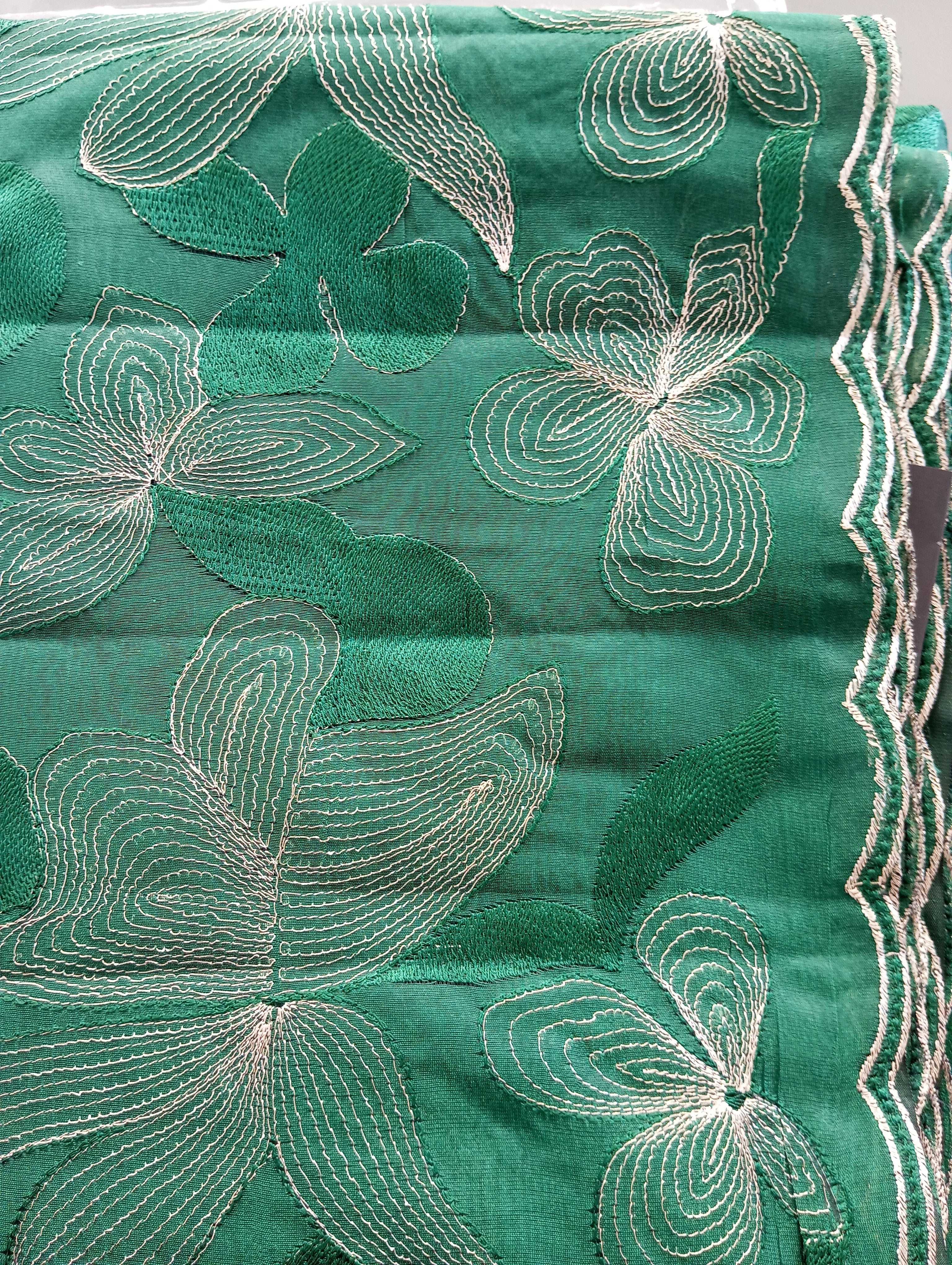 Floral Embroidered Organza Saree | ZSS147