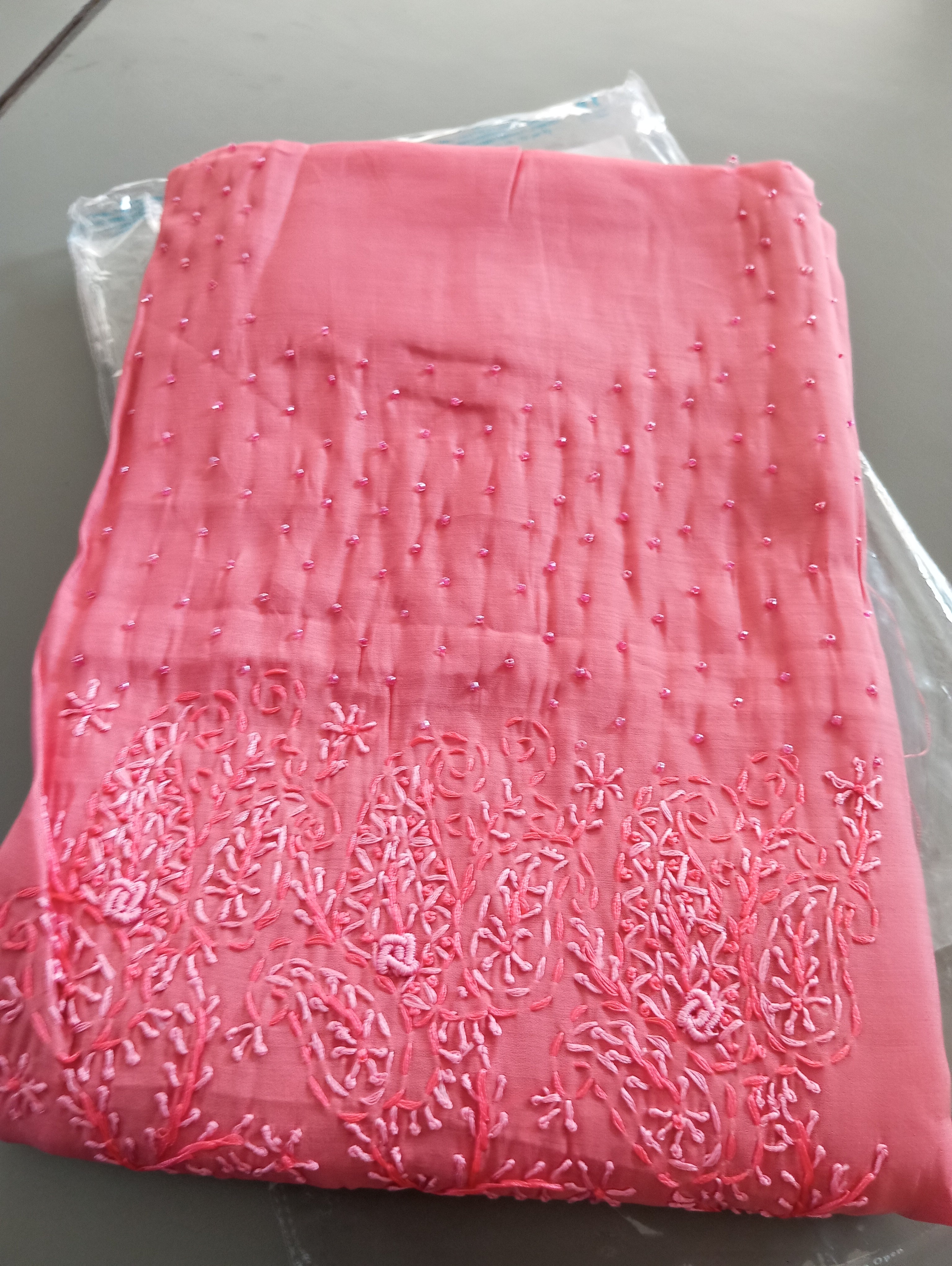Hand Embroidered Mul Chanderi Salwar Set | SW2456