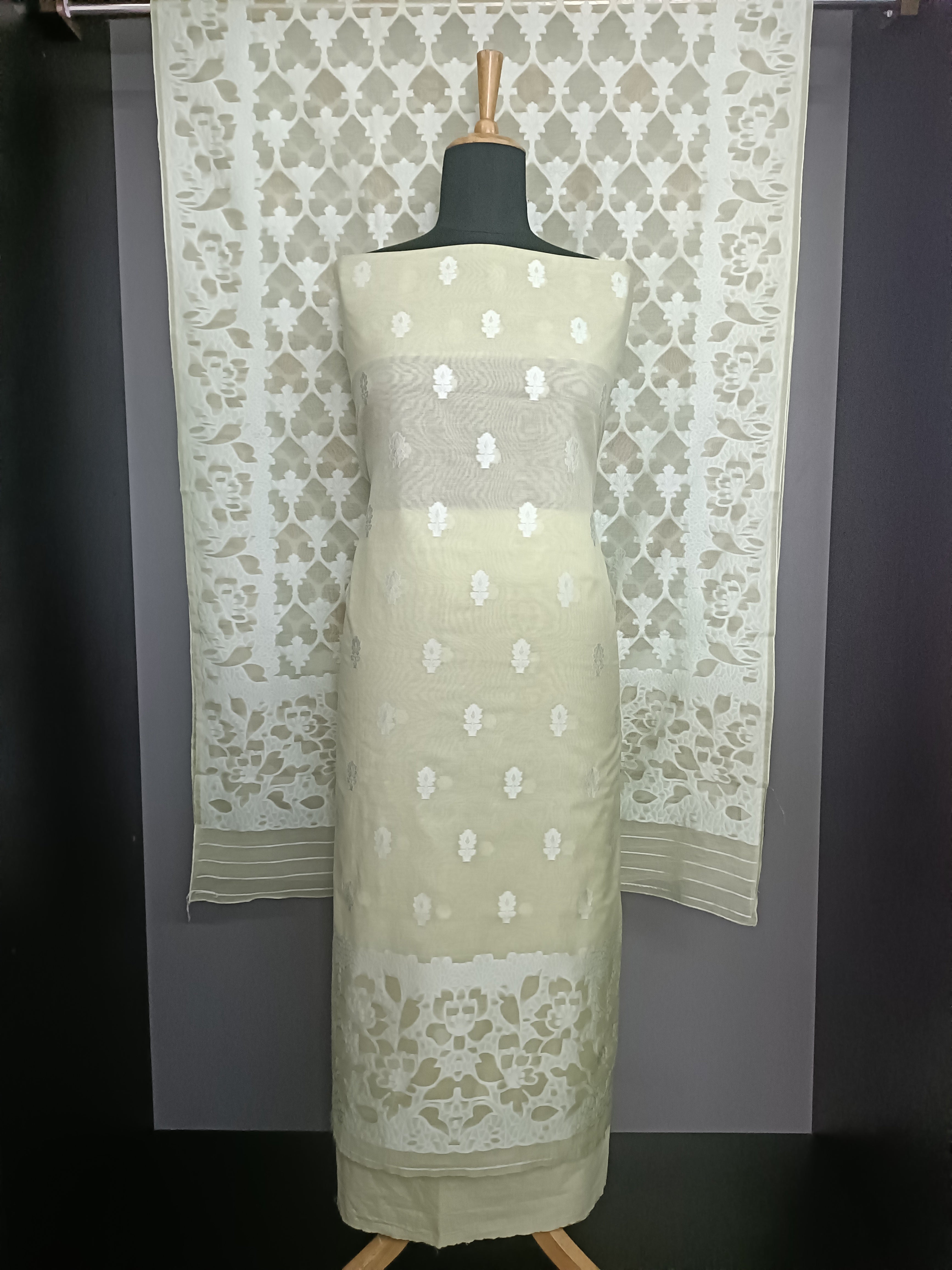 Jamdani WovenPattern Chanderi Salwar Set | EG119