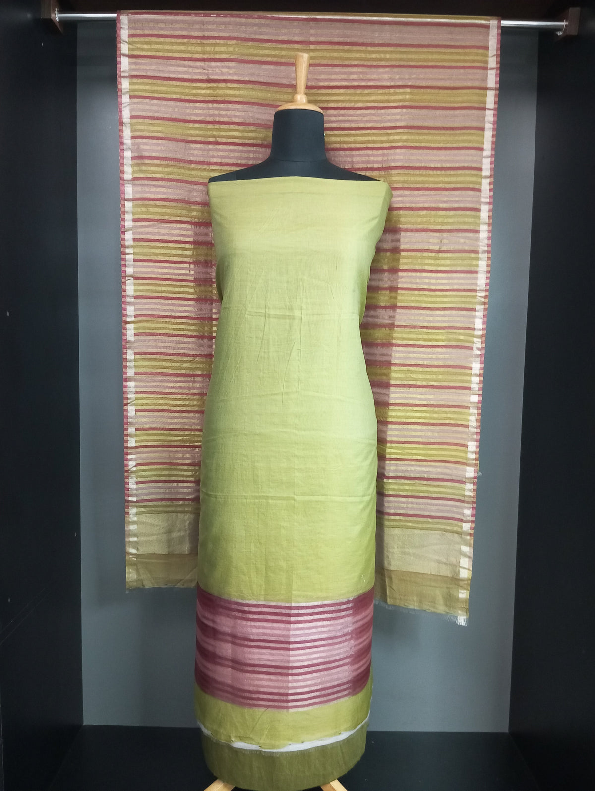 Stripe Pattern Chanderi Salwar Set | ACF192