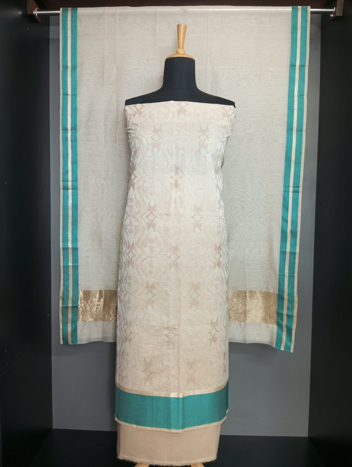 Embroidered Chanderi Salwar Set  | MM687