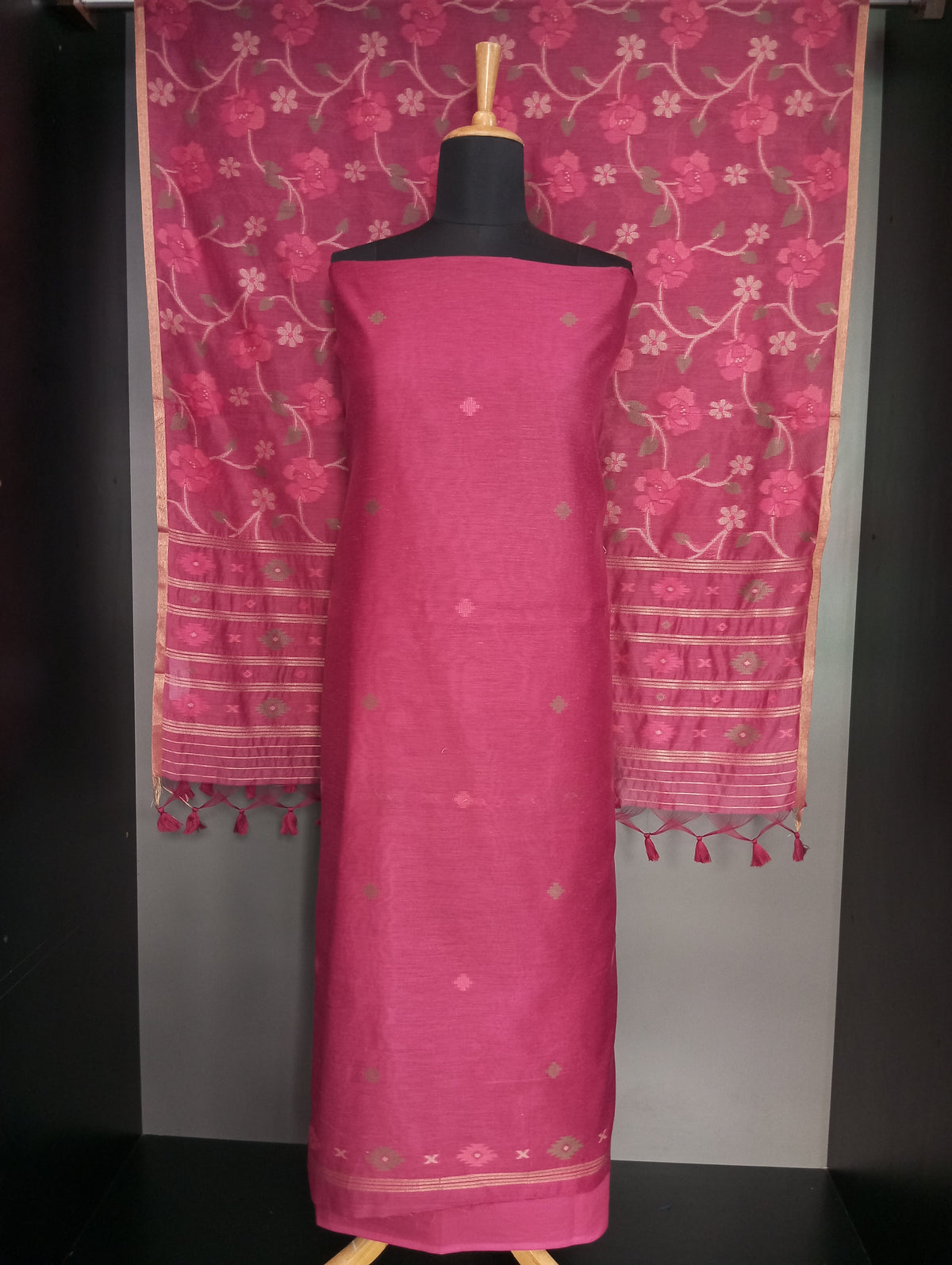 Buta Patterned Chanderi Finish Salwar Set | SSN577