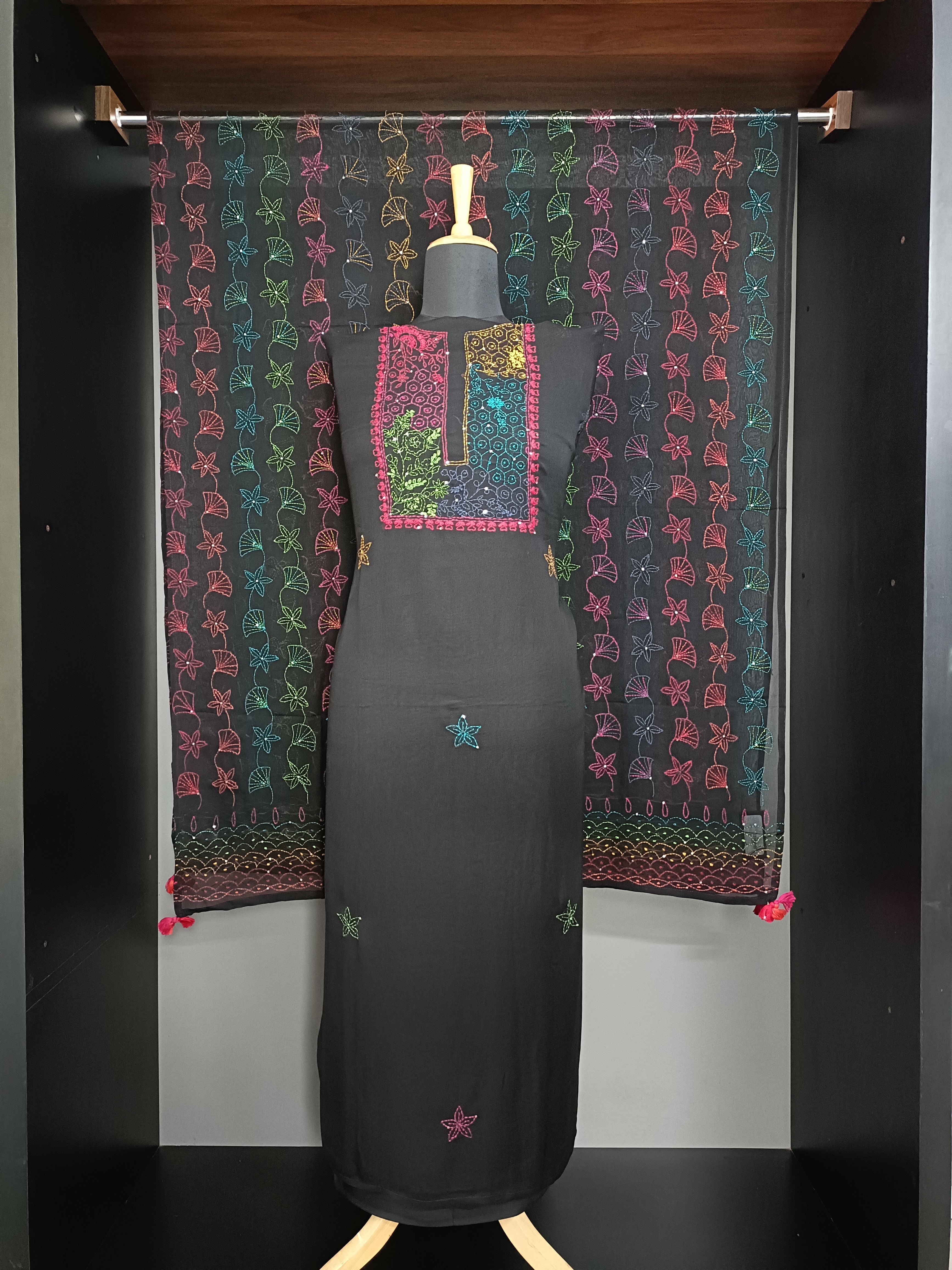 Hand Embroidered Georgette Salwar Set | JVR184