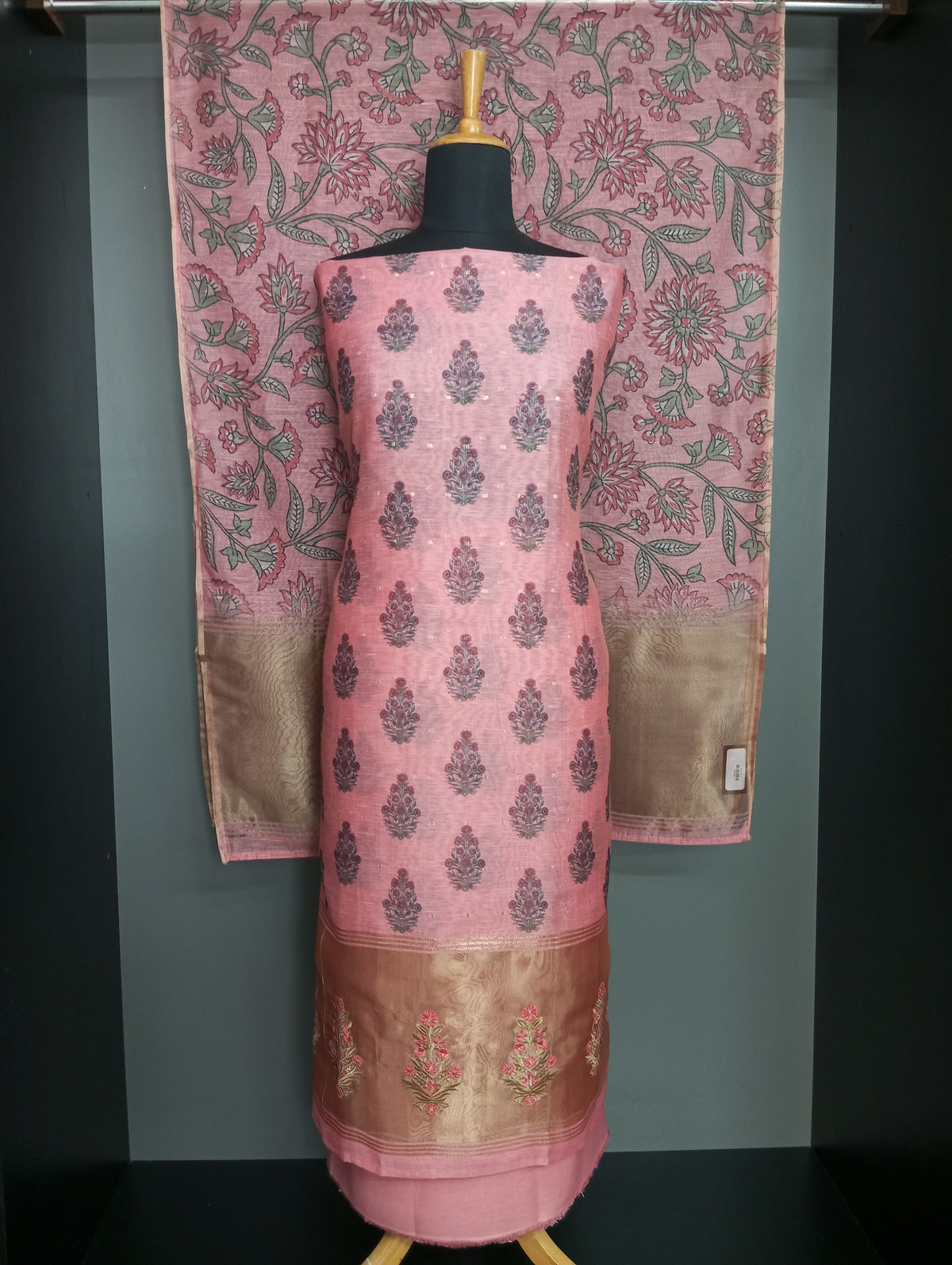 Block Printed Semi Chanderi Salwar Set | SW2528