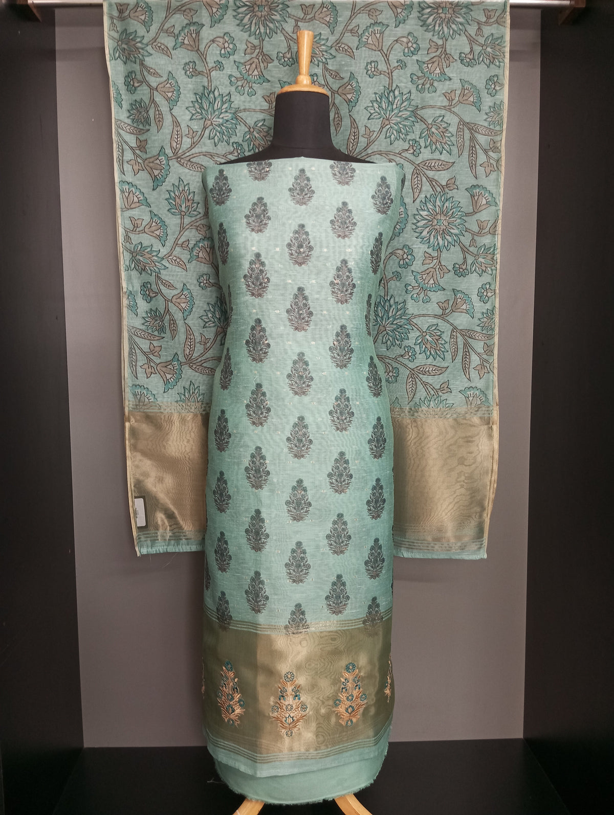 Block Printed Semi Chanderi Salwar Set | SW2529
