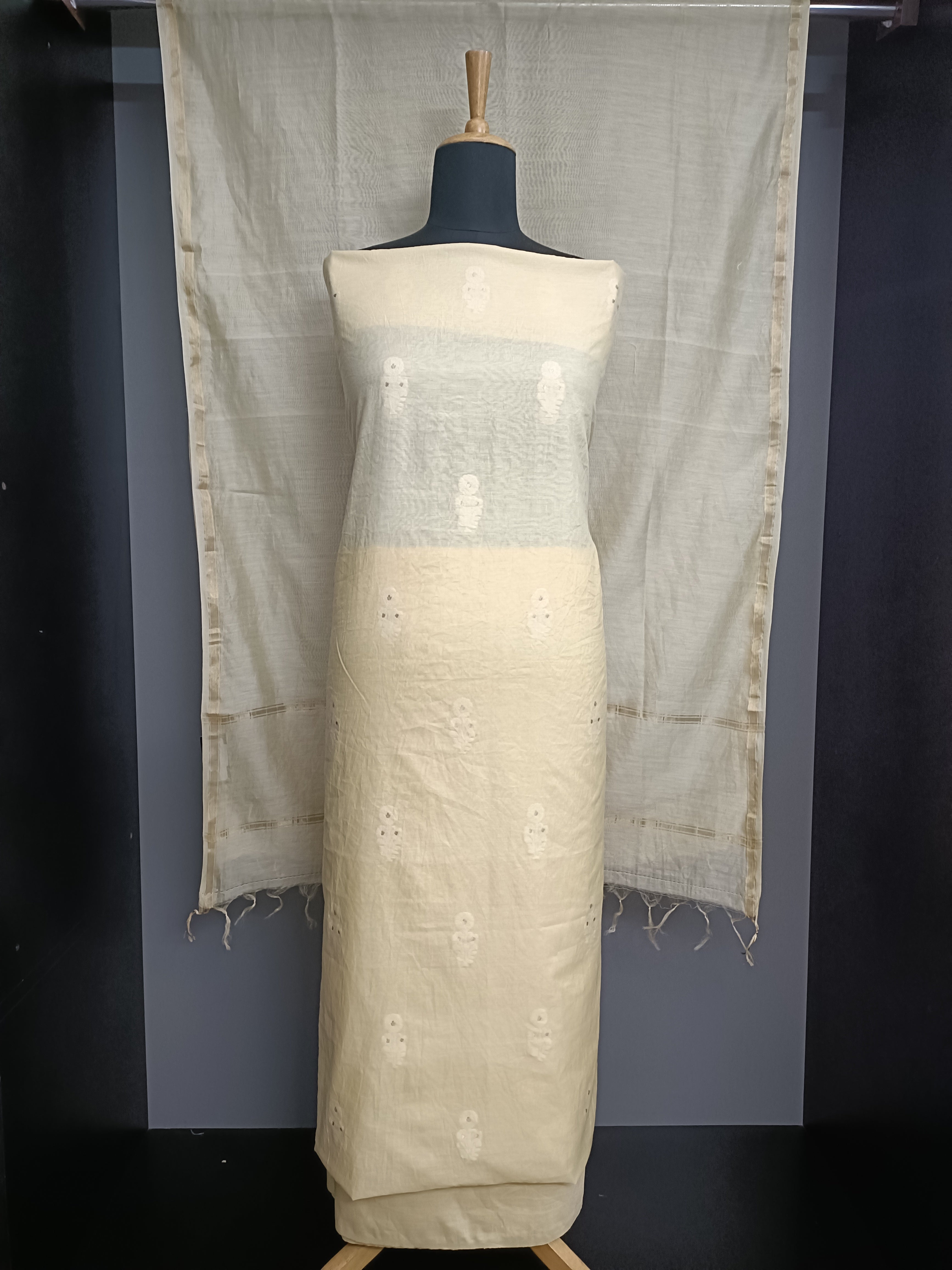 Jamdani Weaving Pattern Chanderi Salwar Set | ACF159