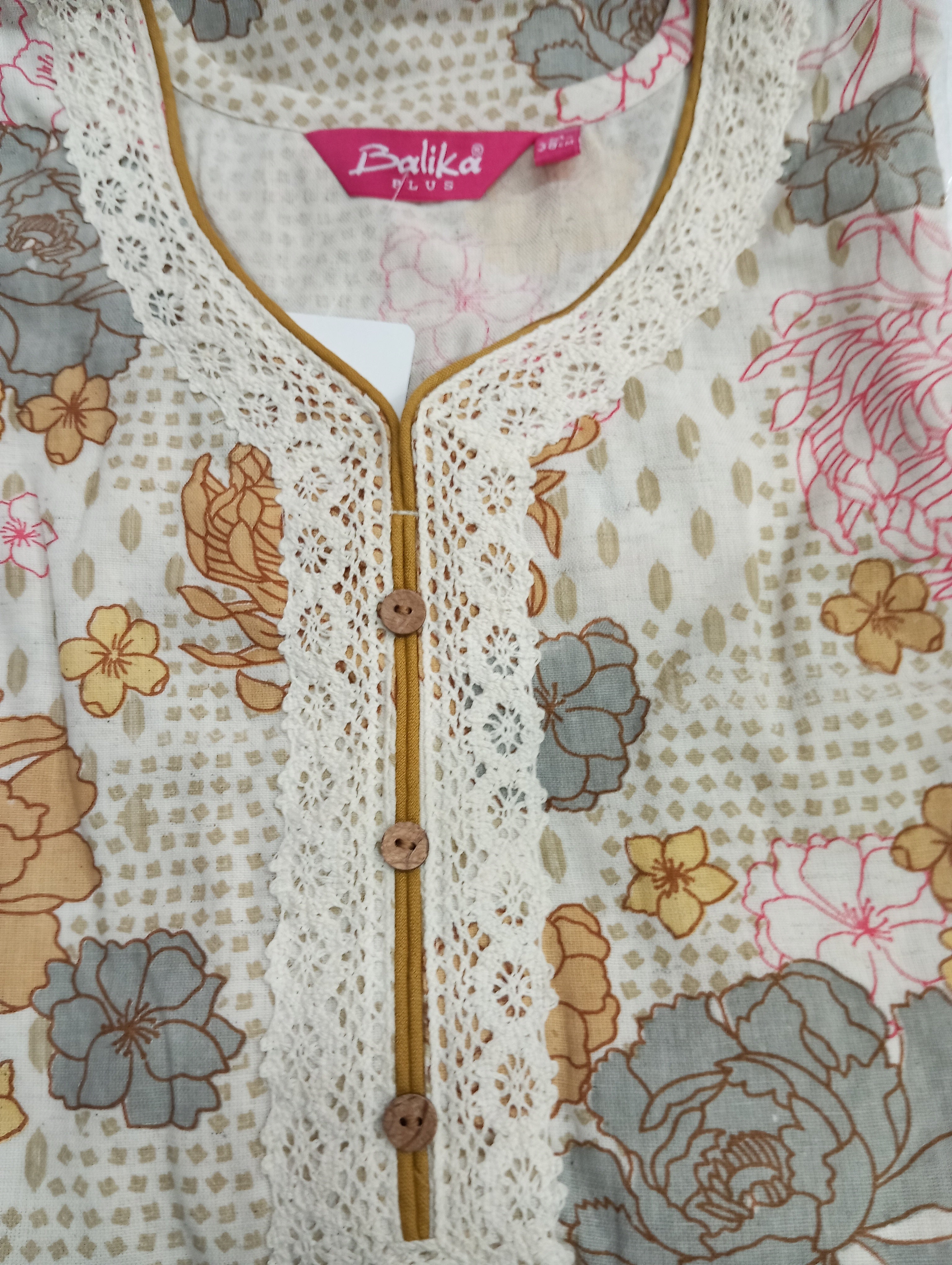 Floral Pattern Flex Cotton Kurta | YOC117