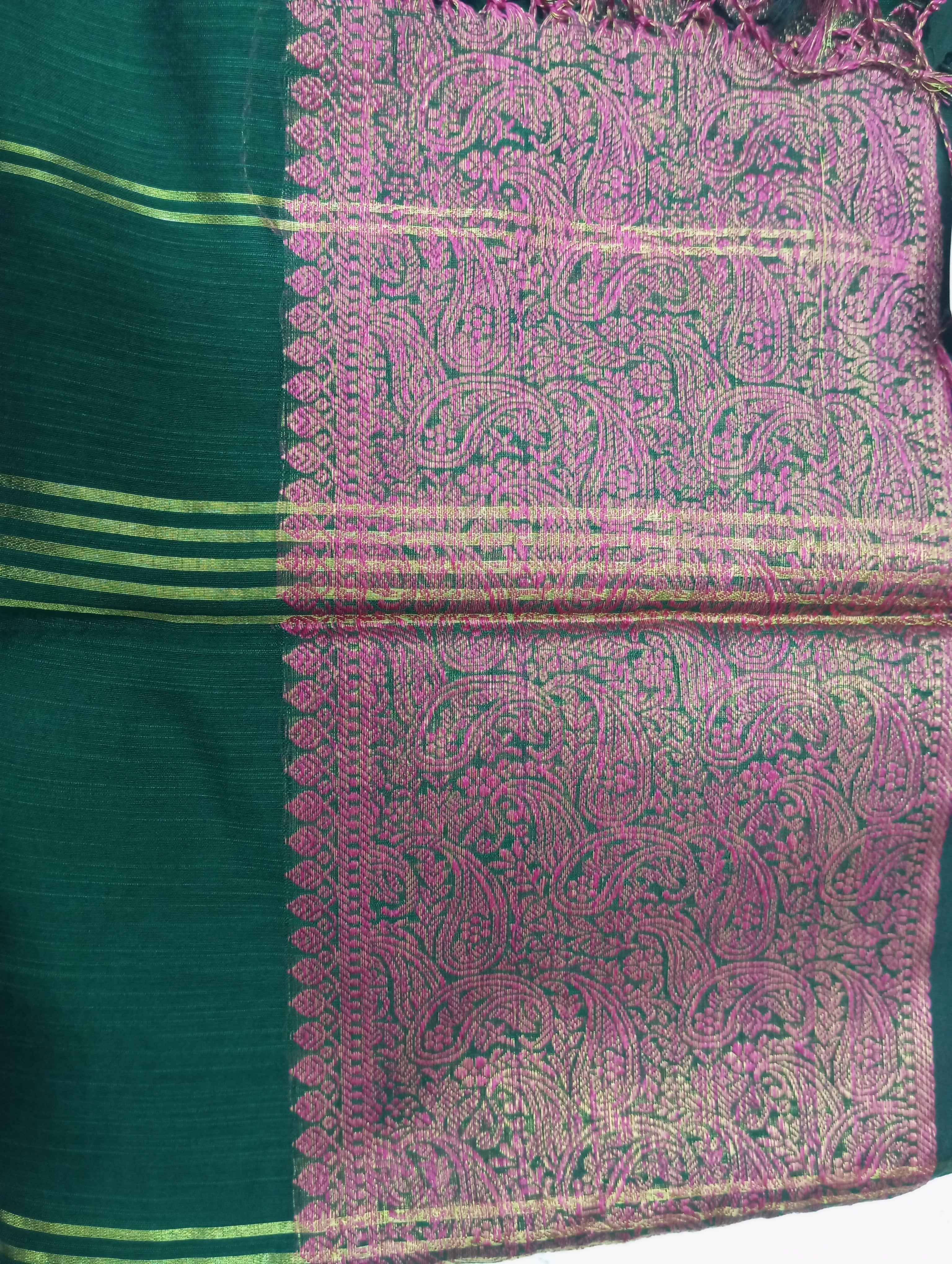 Banarasi Weaved Border Linen Finish Saree | RP692