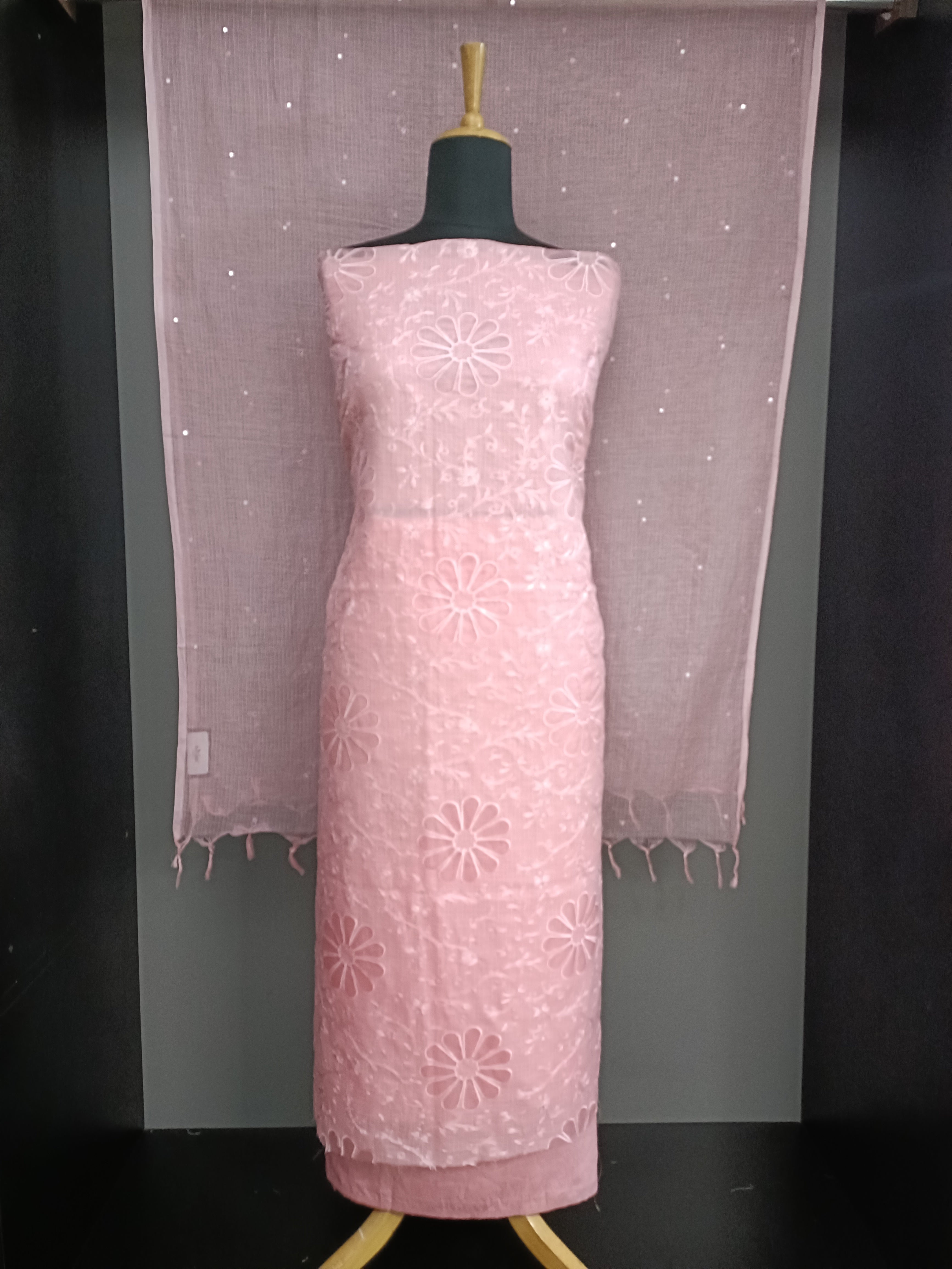 Machine Embroidered Silky Kota Salwar Set | ACF184
