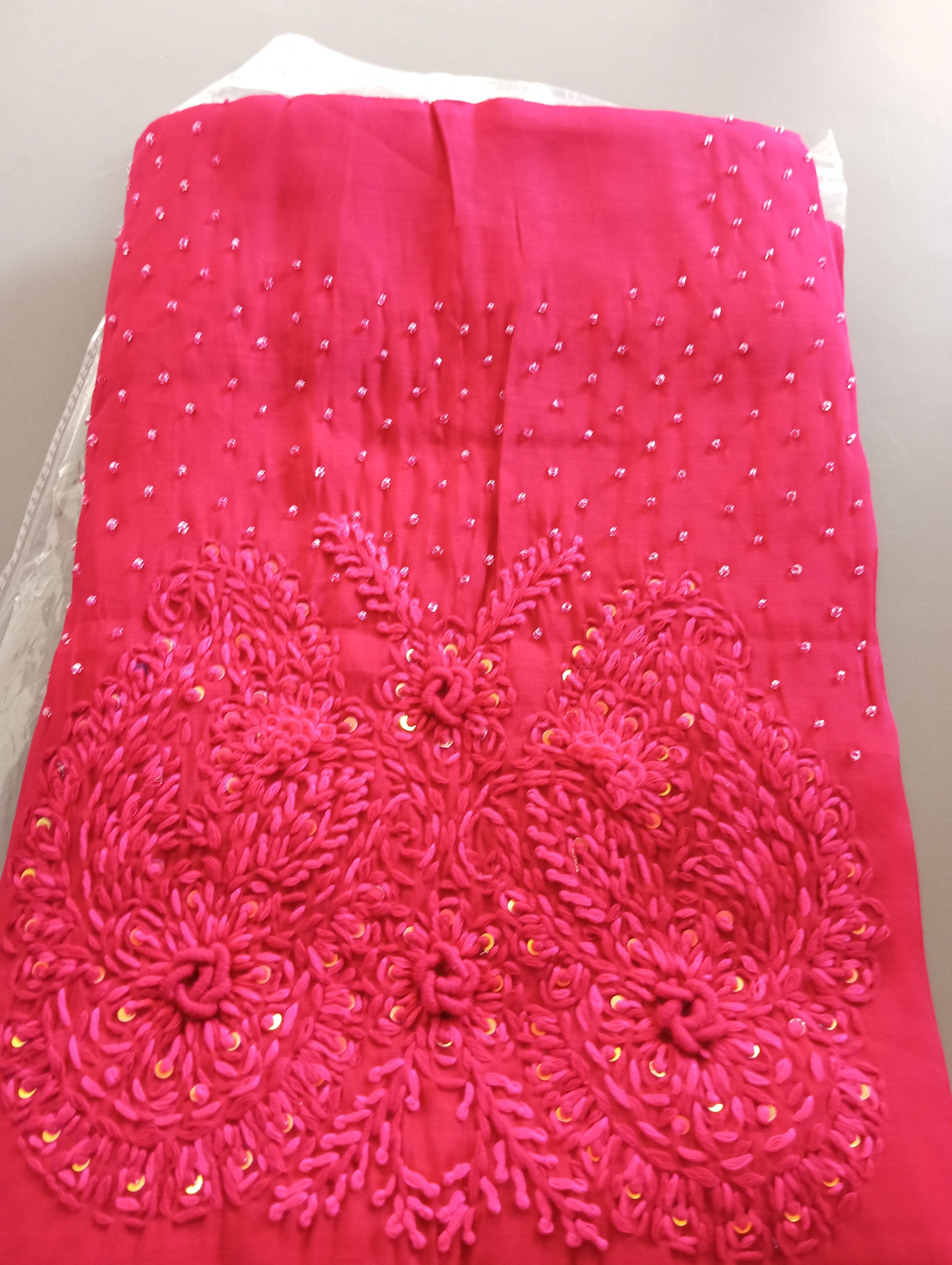 Hand Embroidered Mul Chanderi Salwar Set | SW2450