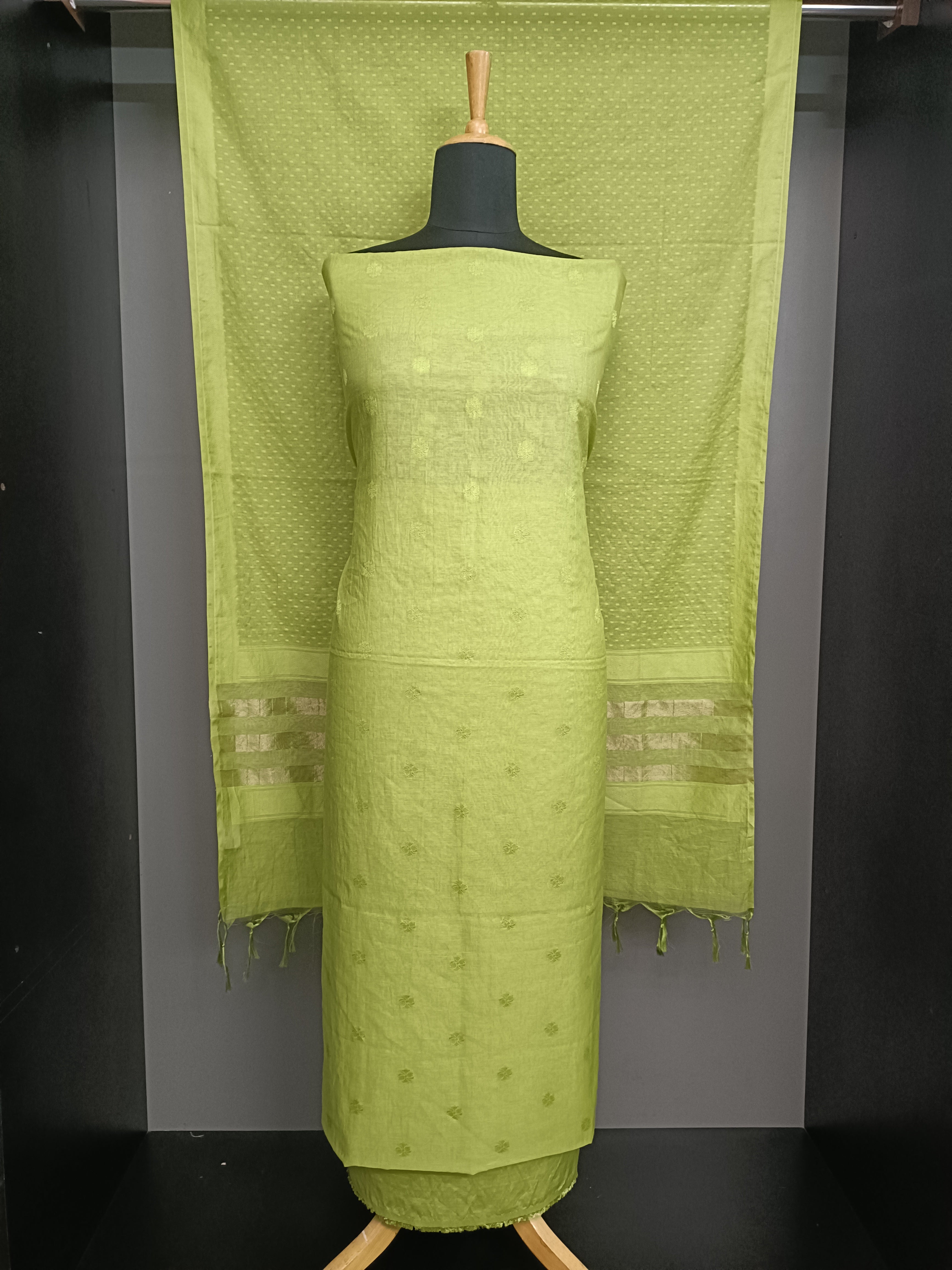 Jamdani Weaving Pattern Chanderi Salwar Set | ACF155