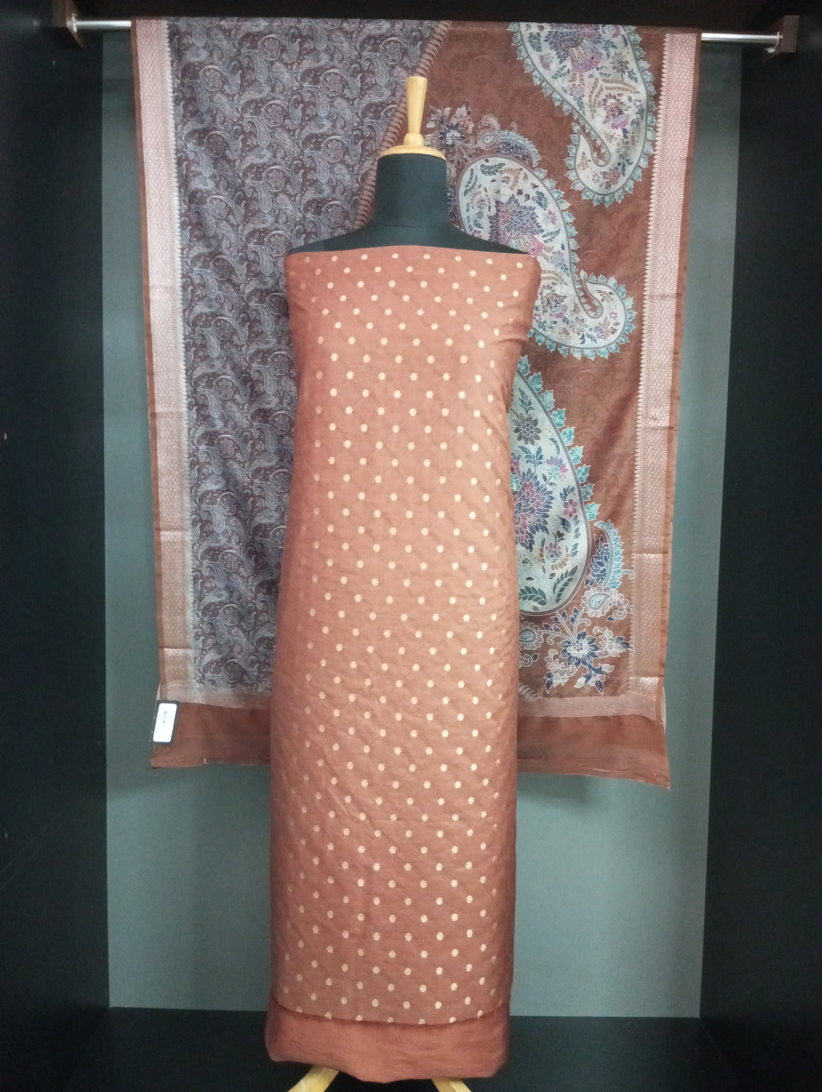 Golden Zari Buta Pattern Semi Tussar Salwar Set | EG150