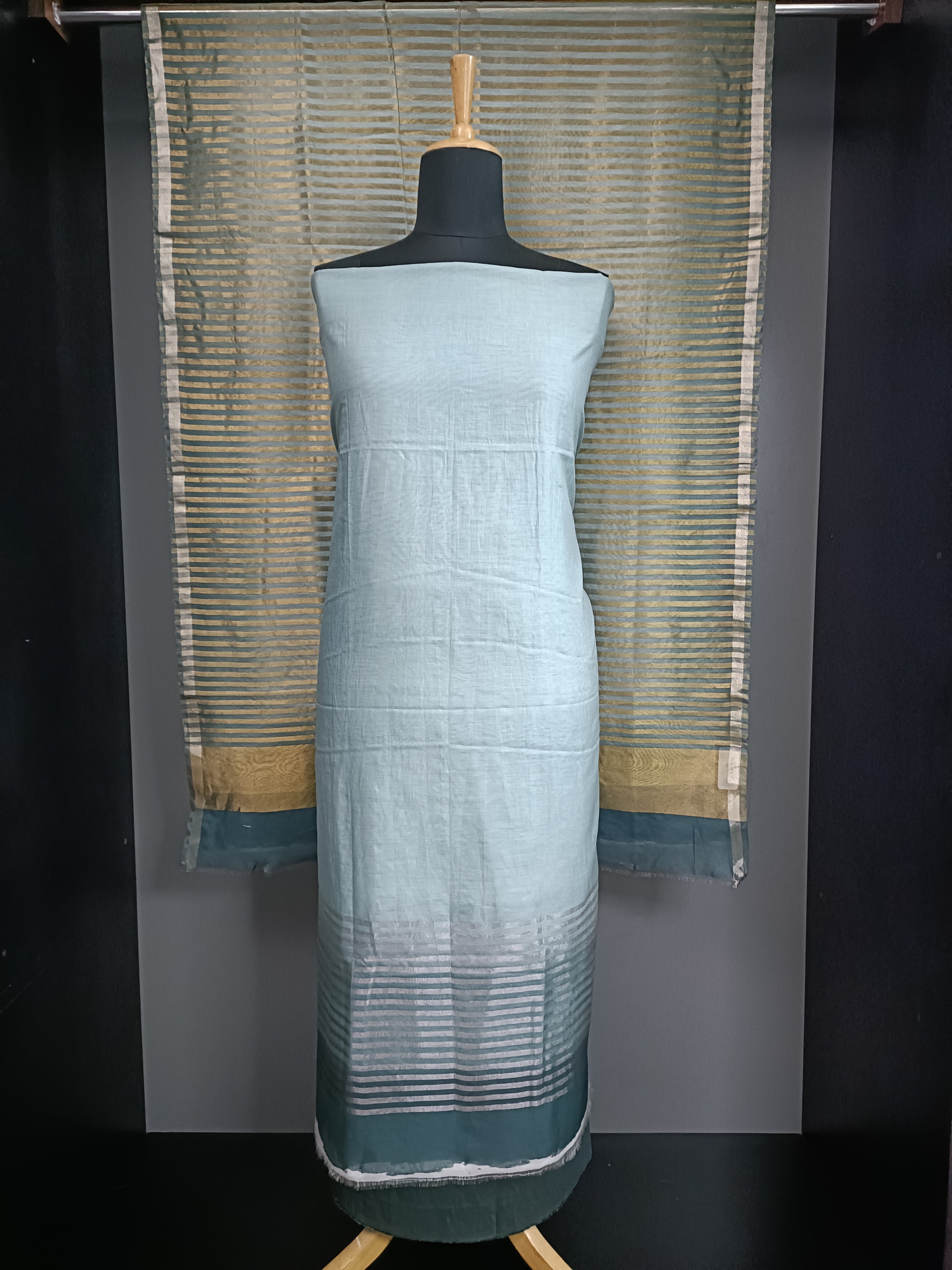 Stripe Weaving Pattern Chanderi Salwar Set | ACF197