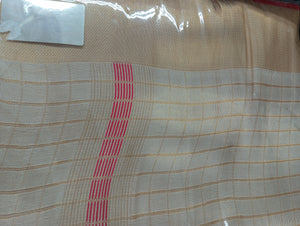 Tissue Weaving Check patterned Semi Silk Saree | HT227