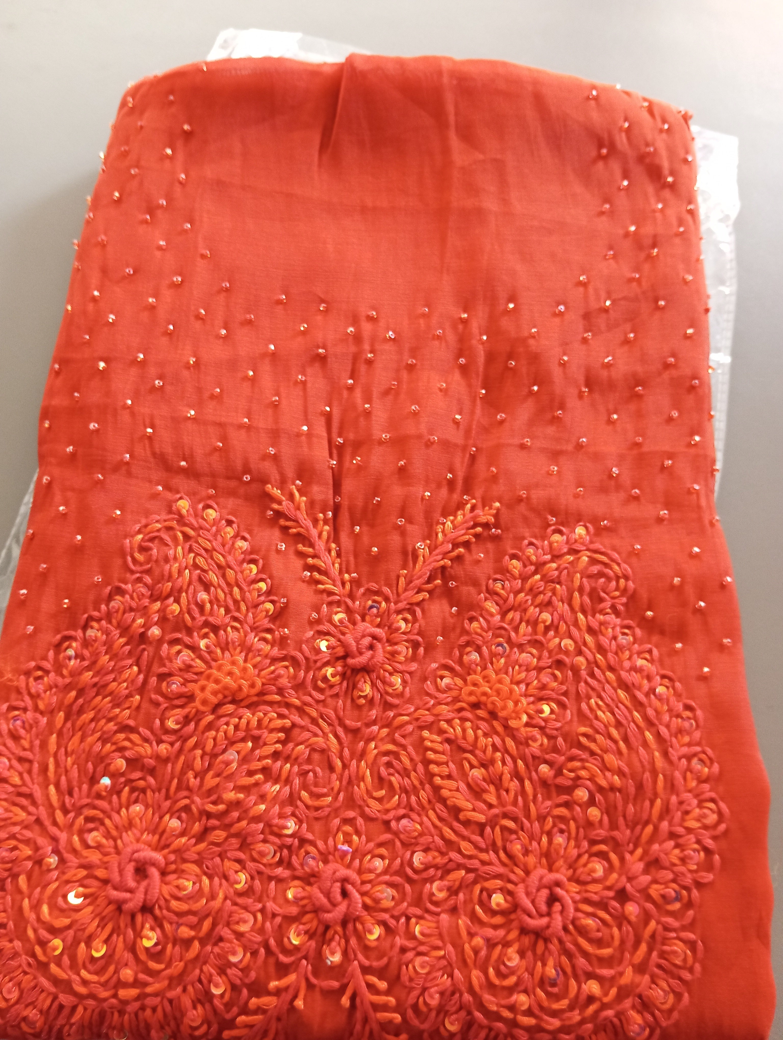 Hand Embroidered Mul Chanderi Salwar Set | SW2451