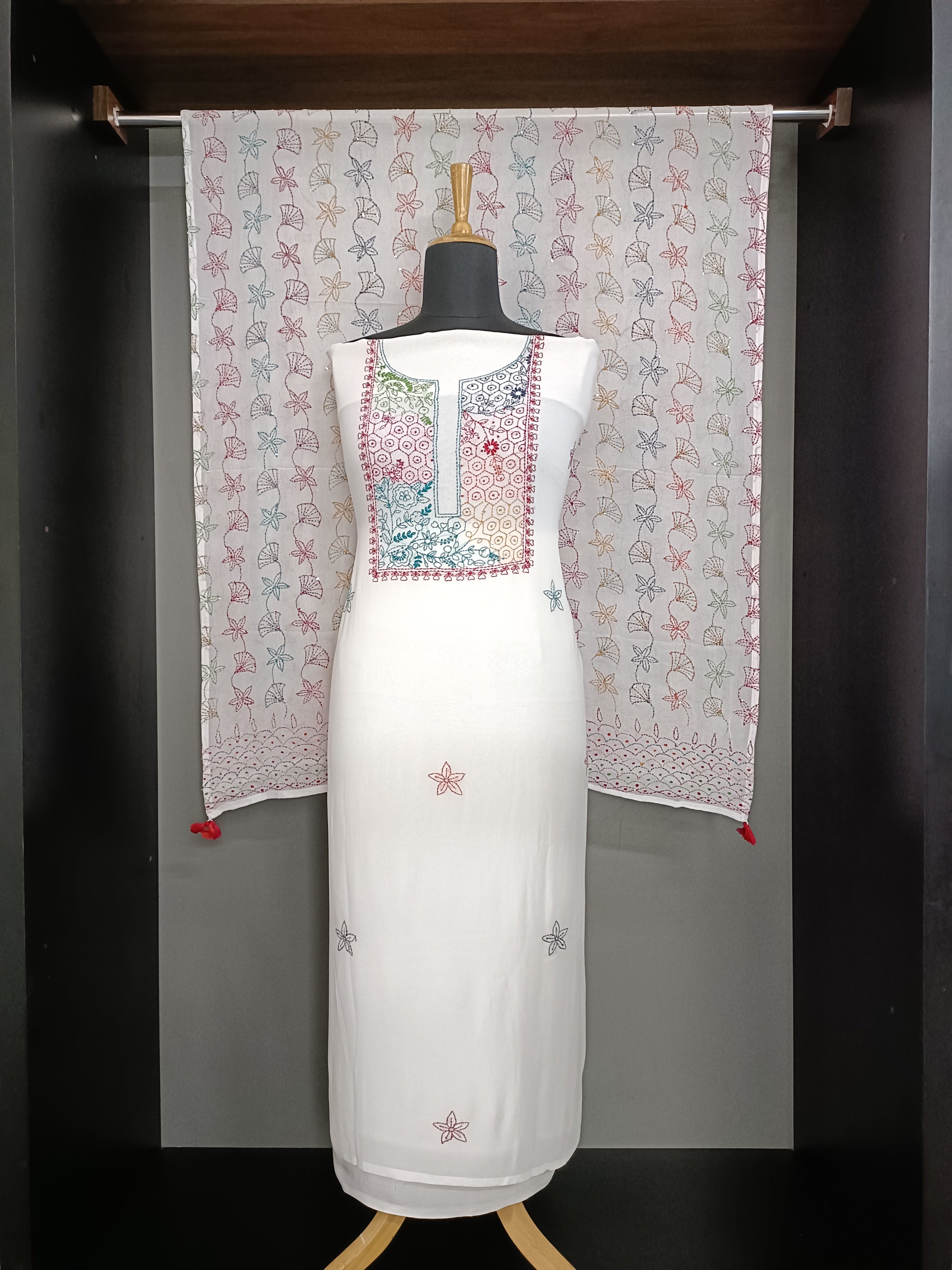 Hand Embroidered Georgette Salwar Set | JVR185