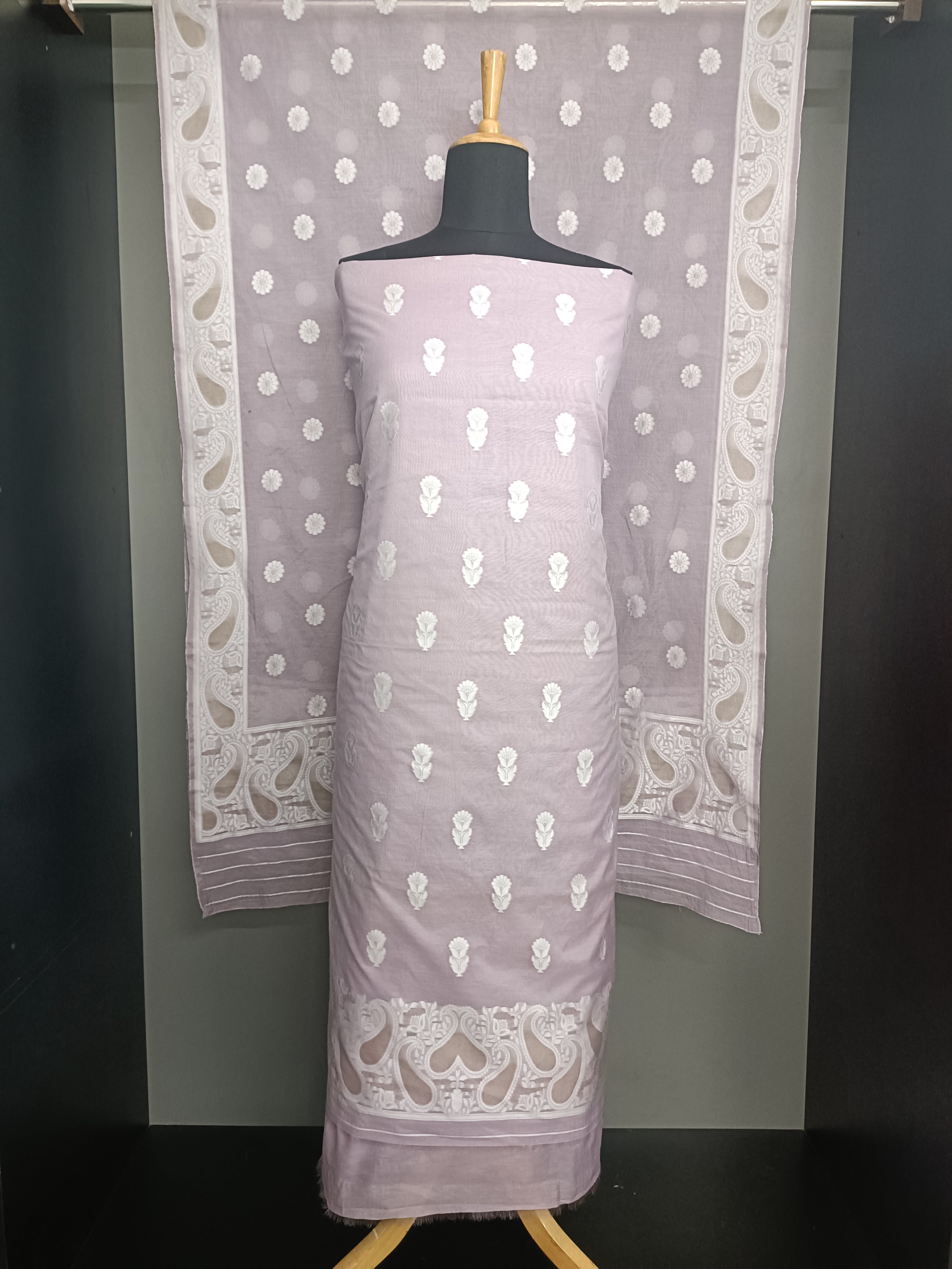 Jamdani WovenPattern Chanderi Salwar Set | EG114