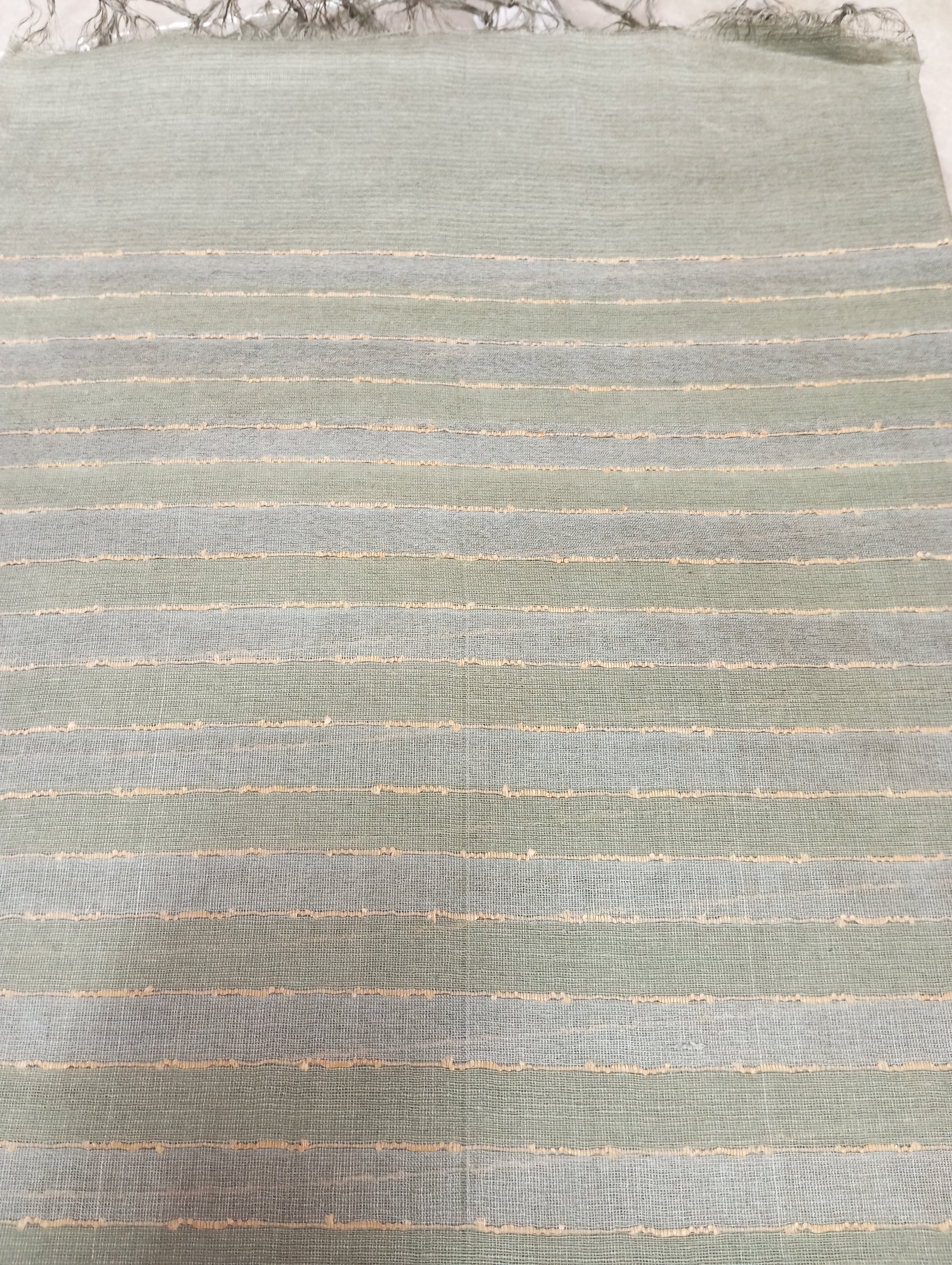 Stripe Patterned Noil Tussar Saree | MNH429