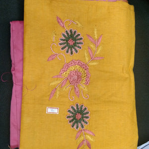 Yellow colour Semi Silk Salwar Set | ACT722