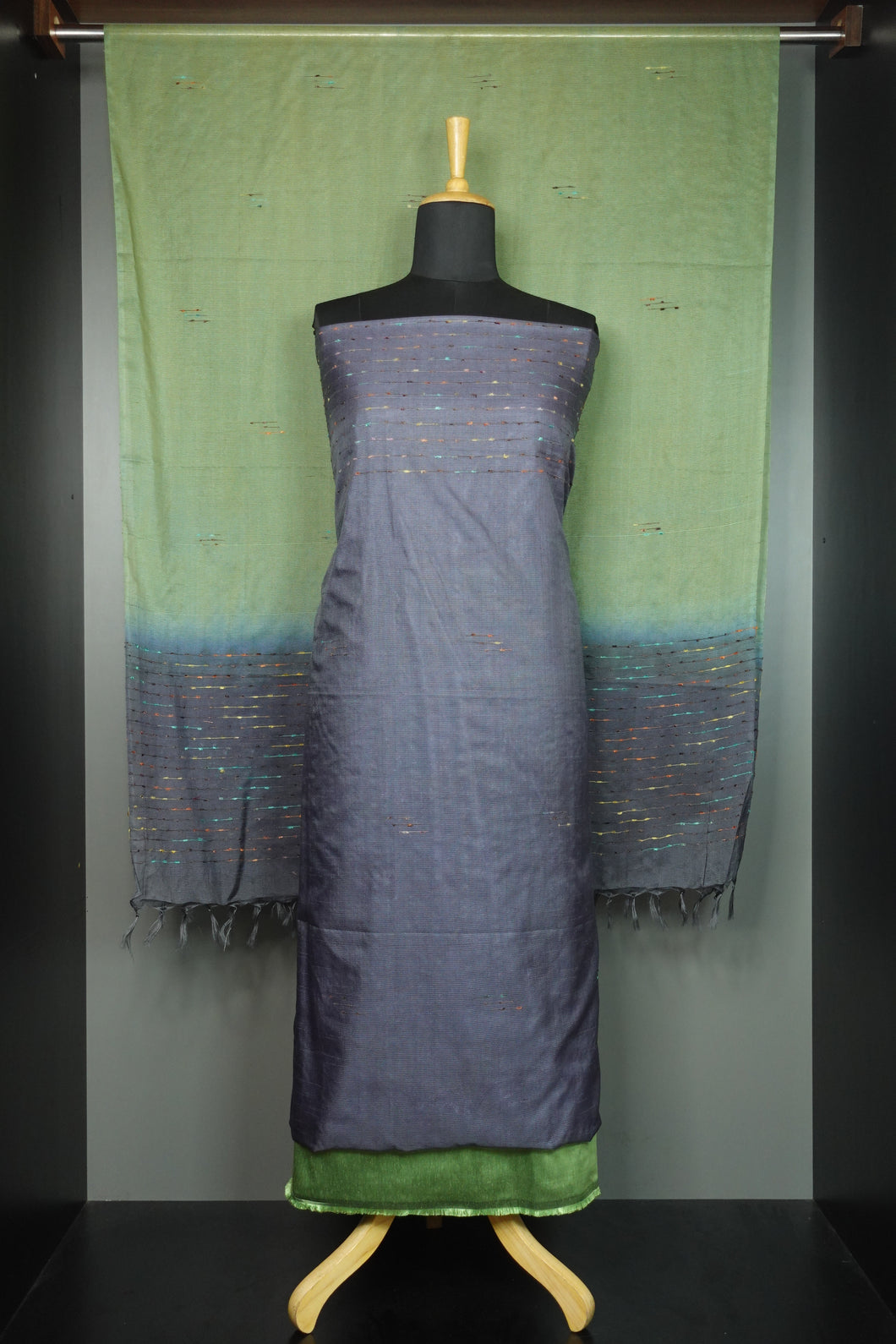 Noil Tussar Finished Salwar Set | ACT833