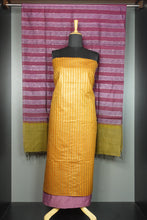 Stripe Weave Patterned Soft Tussar Salwar Set Unstitched | MNH266