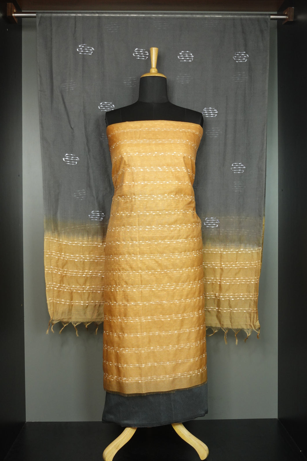 Noil Tussar Finished Salwar Set | ACT349