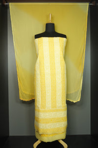 Yellowish beige colour chikankari embroidered soft cotton salwar set | SR268