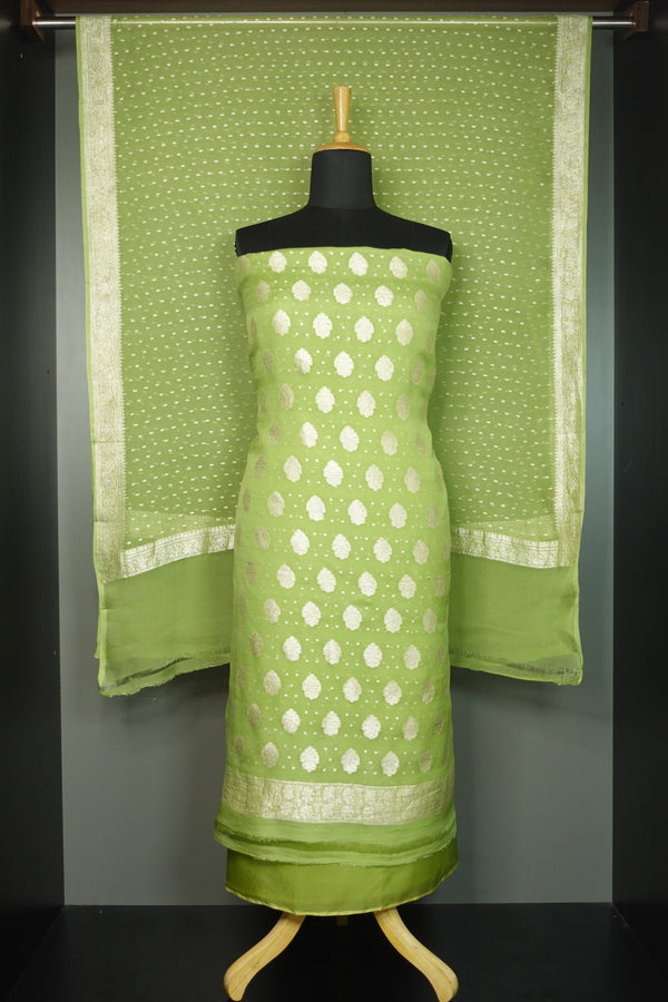 Green Banarasi Buta Georgette Salwar Set | SKF101