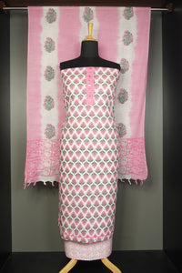 Pink Block Printed Cotton Salwar Set | AF562