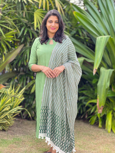 Elegant Tussar finished Unstitched Salwar Set | DN330