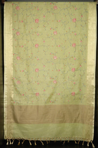 Tissue Sarees With Traditional Border Designs | OS142