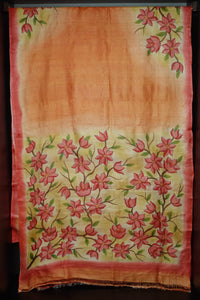 Silk Painted & Discharge Printed Tussar Sarees | SBS346