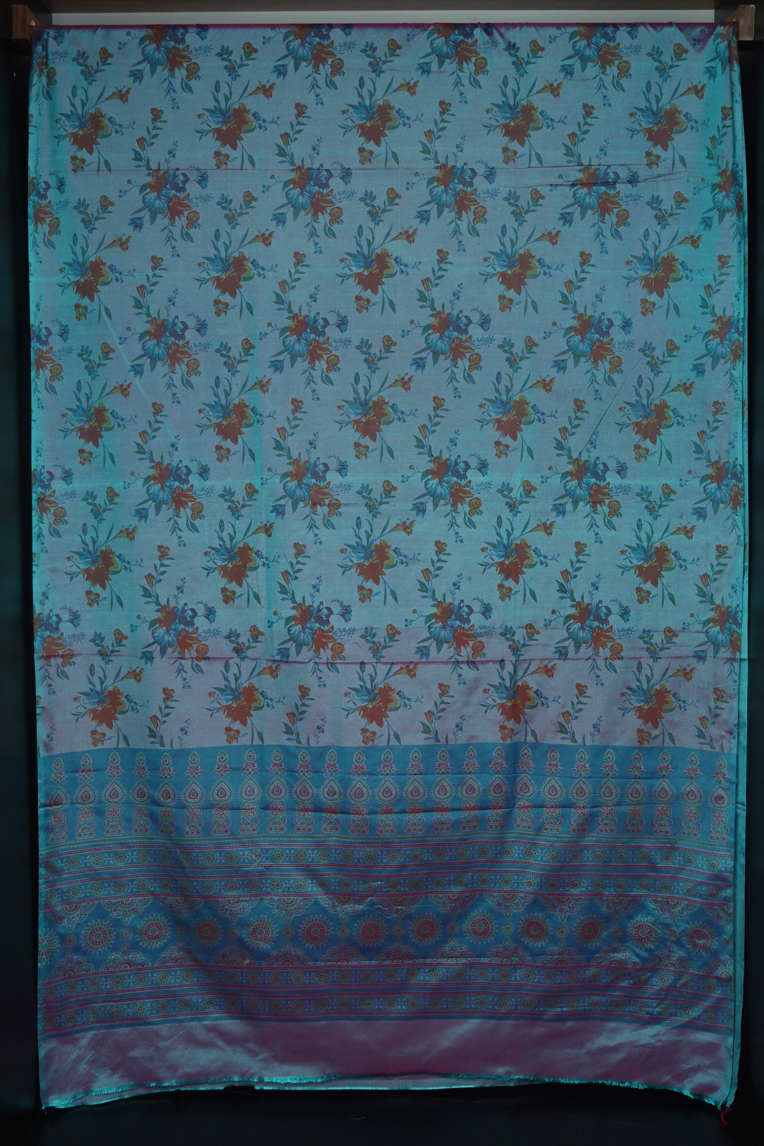 Kalamkari Pattern Screen Printed Semi Silk Sarees | ACSN102