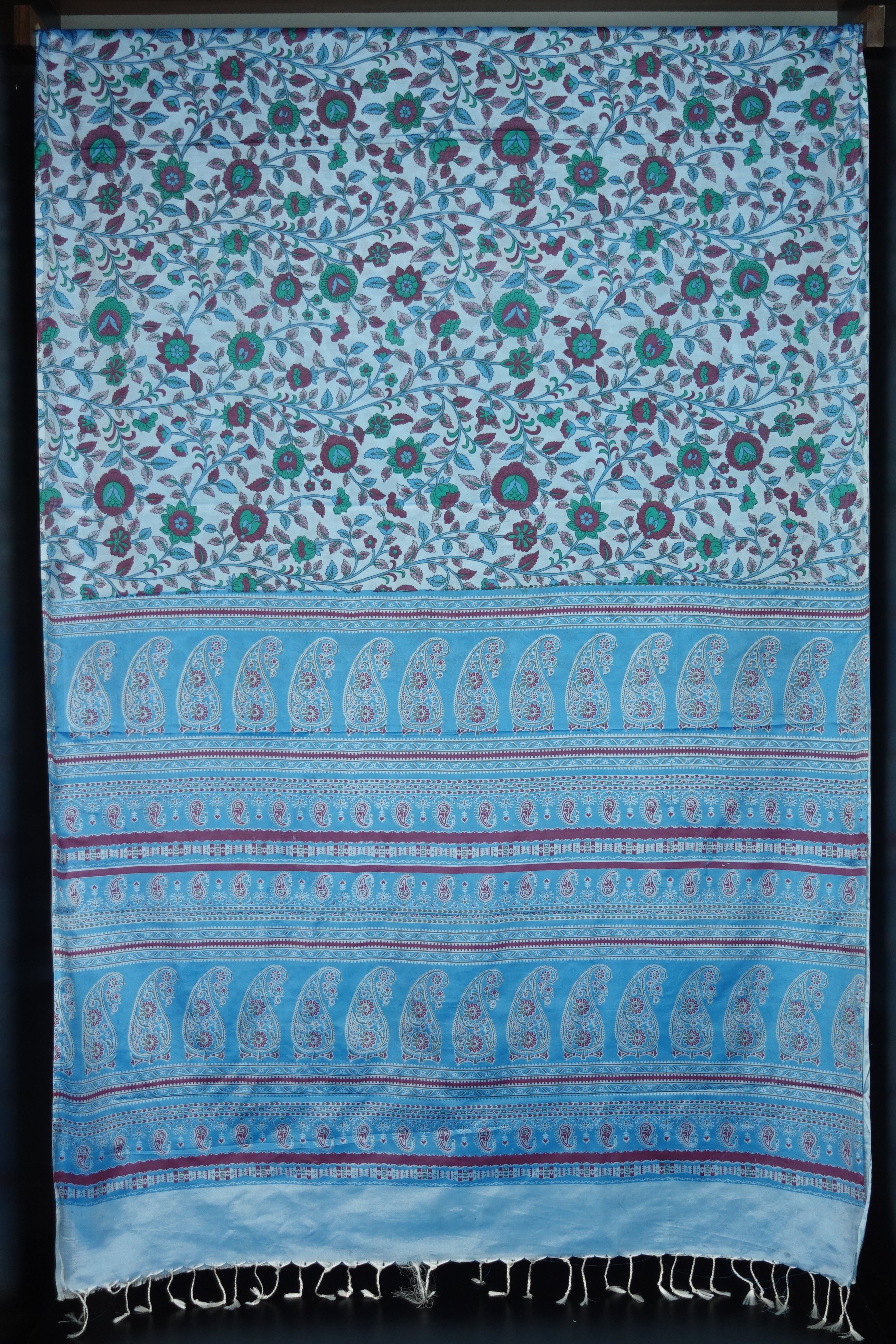 Kalamkari Pattern Screen Printed Semi Silk Sarees | ACSN102