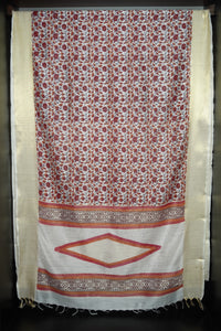 Screen Printed Linen Finished Sarees | ACT745