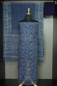 Indigo Colour  Batik Printed Kota Salwar Set | AF153