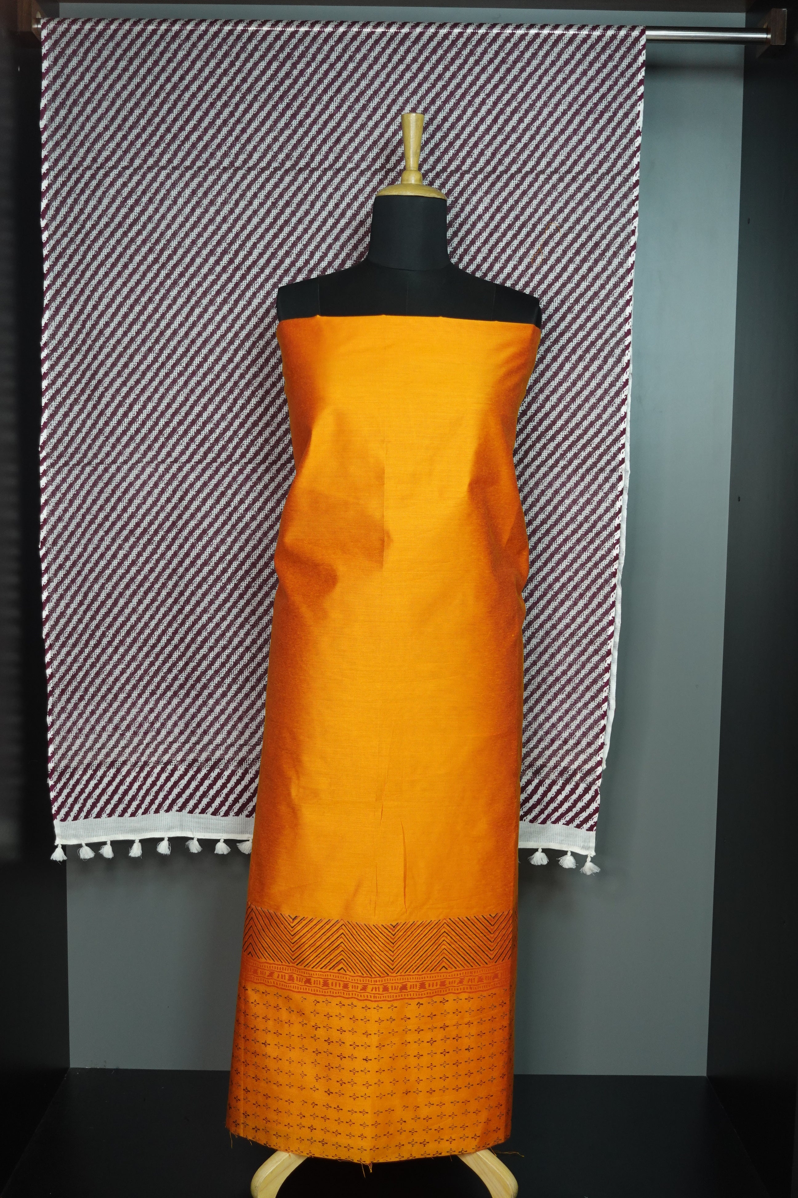 Slub Chanderi Top And Check Kota Dupatta Sets | SS891