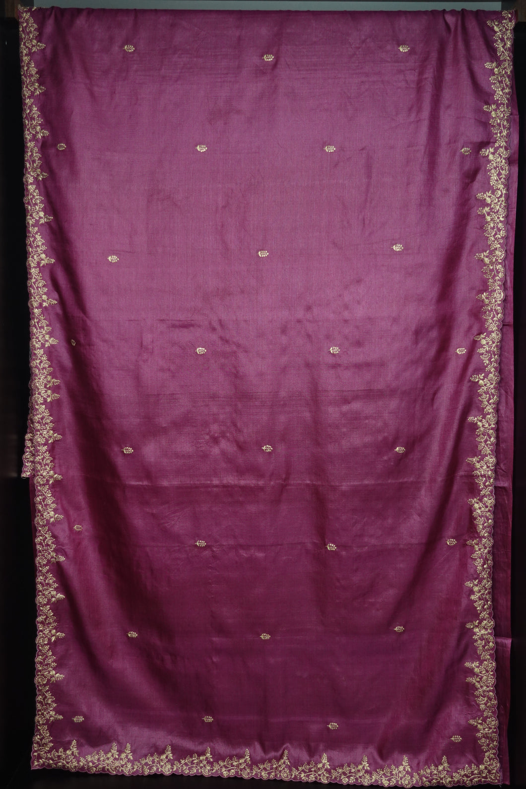 Copper Zari Embroidered Tussar Saree | SBS397
