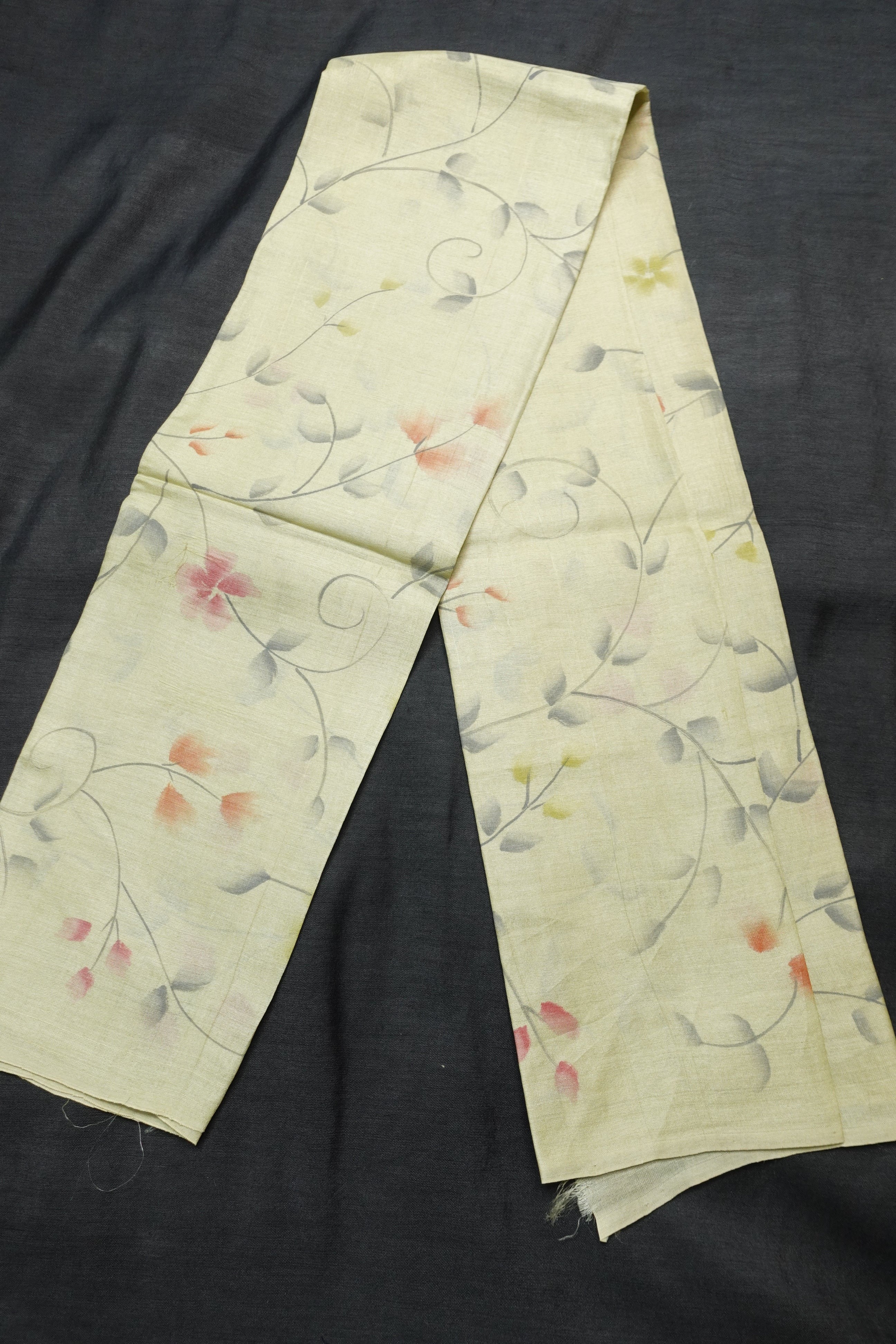 Floral Painted Tussar Blouse Materials | SBS434