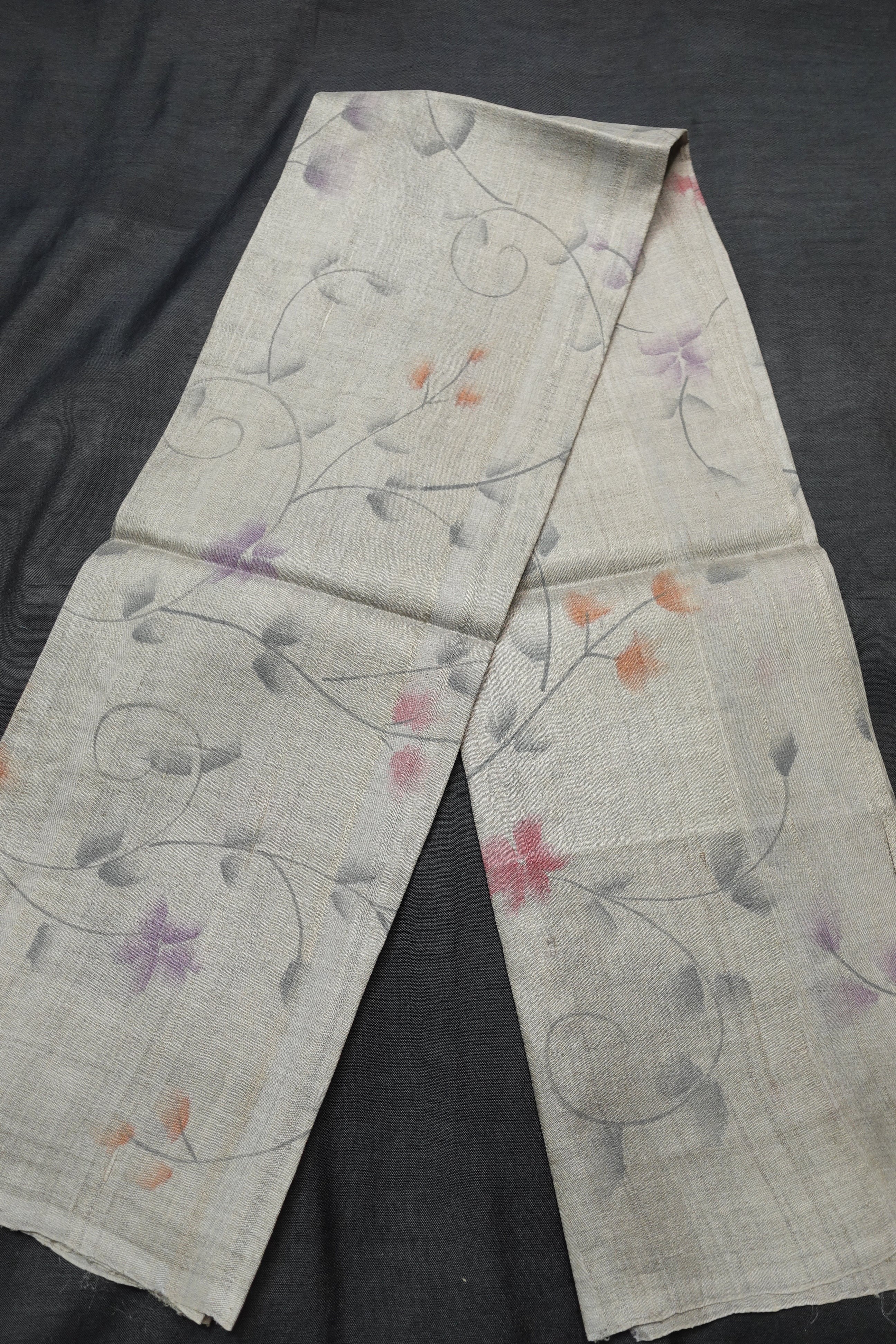 Floral Painted Tussar Blouse Materials | SBS434