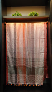 Bhagalpuri linen sarees with silver zari borders | MRD237
