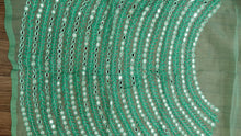 Pastel green color embroidered semi organza saree | JY106