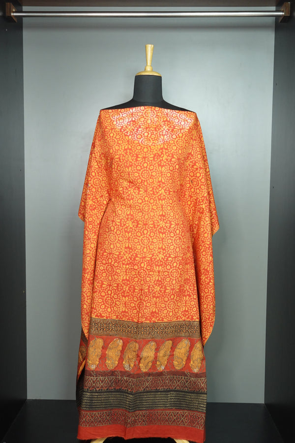 Floral Handblock Printed Kaftan | STITCHED| MC499