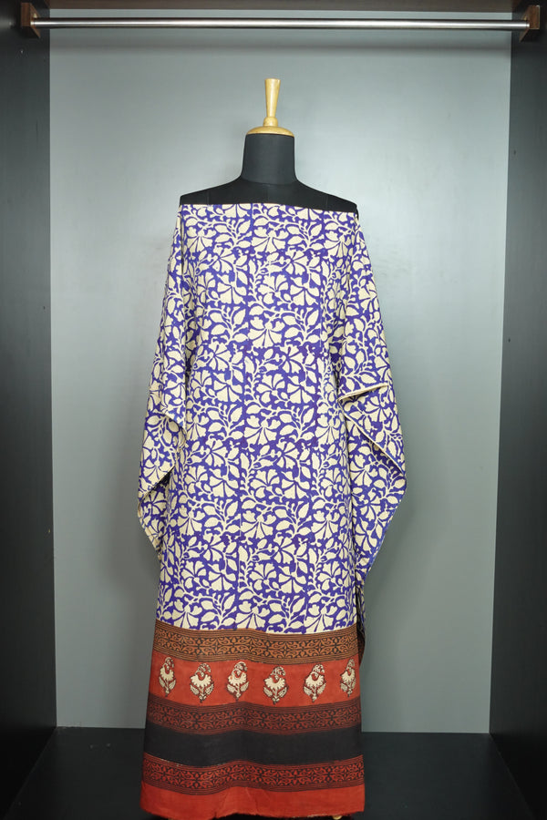 Floral Handblock Printed Kaftan | STITCHED| MC506