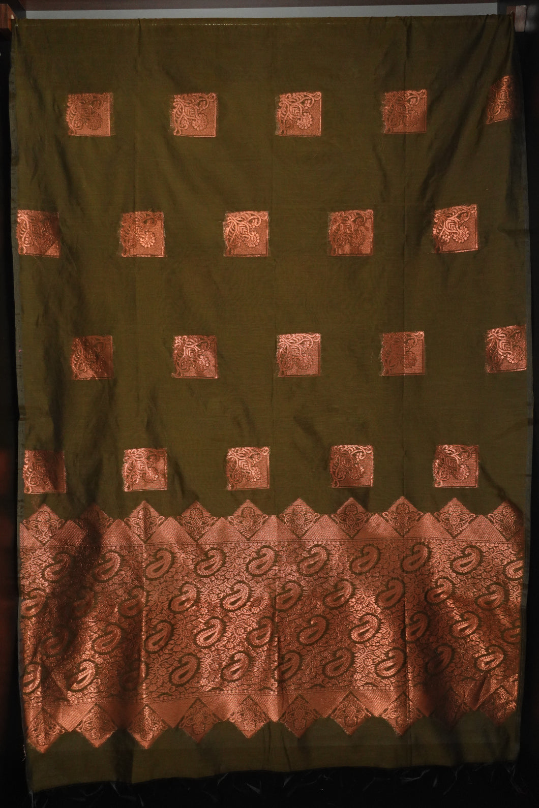 Copper Zari Cotton Silk Sarees | KRK151