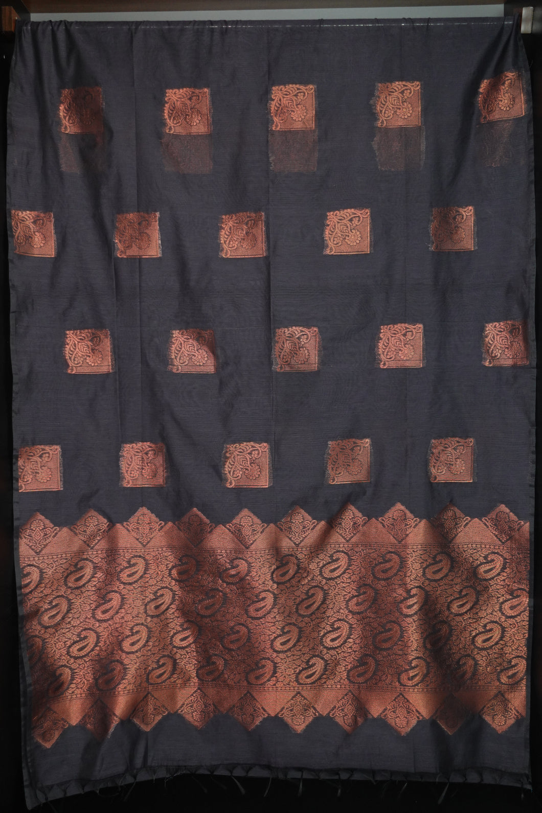 Copper Zari Cotton Silk Sarees | KRK151