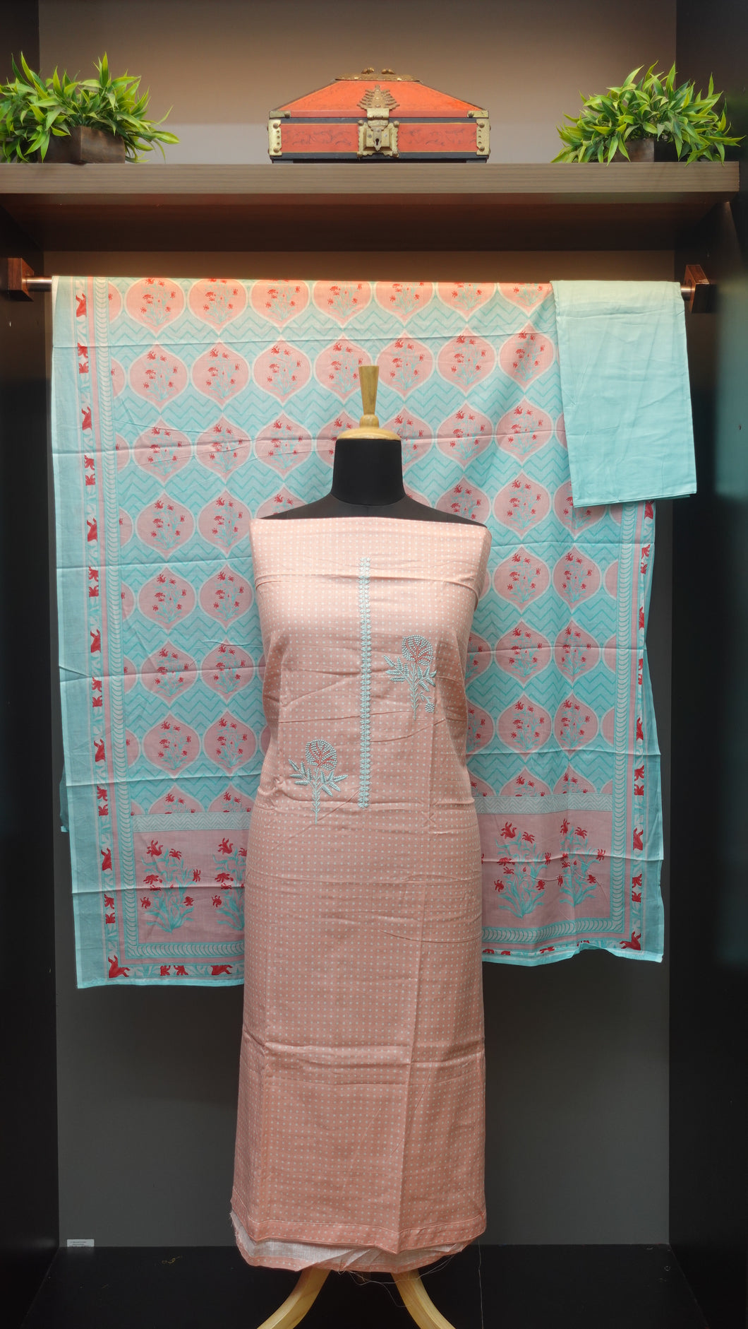 Printed Linen Finished Cotton Salwar Sets | SW1100